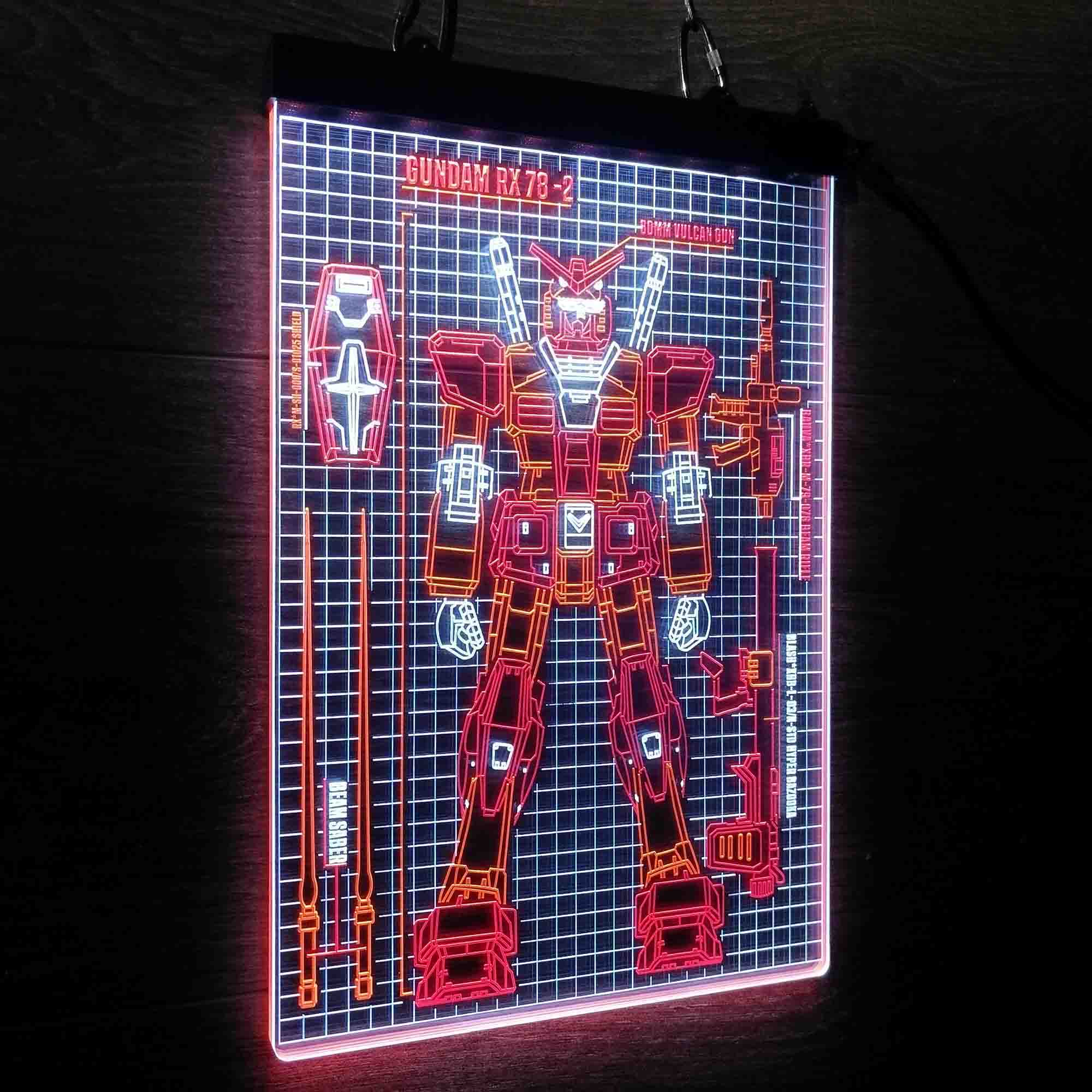 Gundam Rx78 Neon 3-Color LED Sign