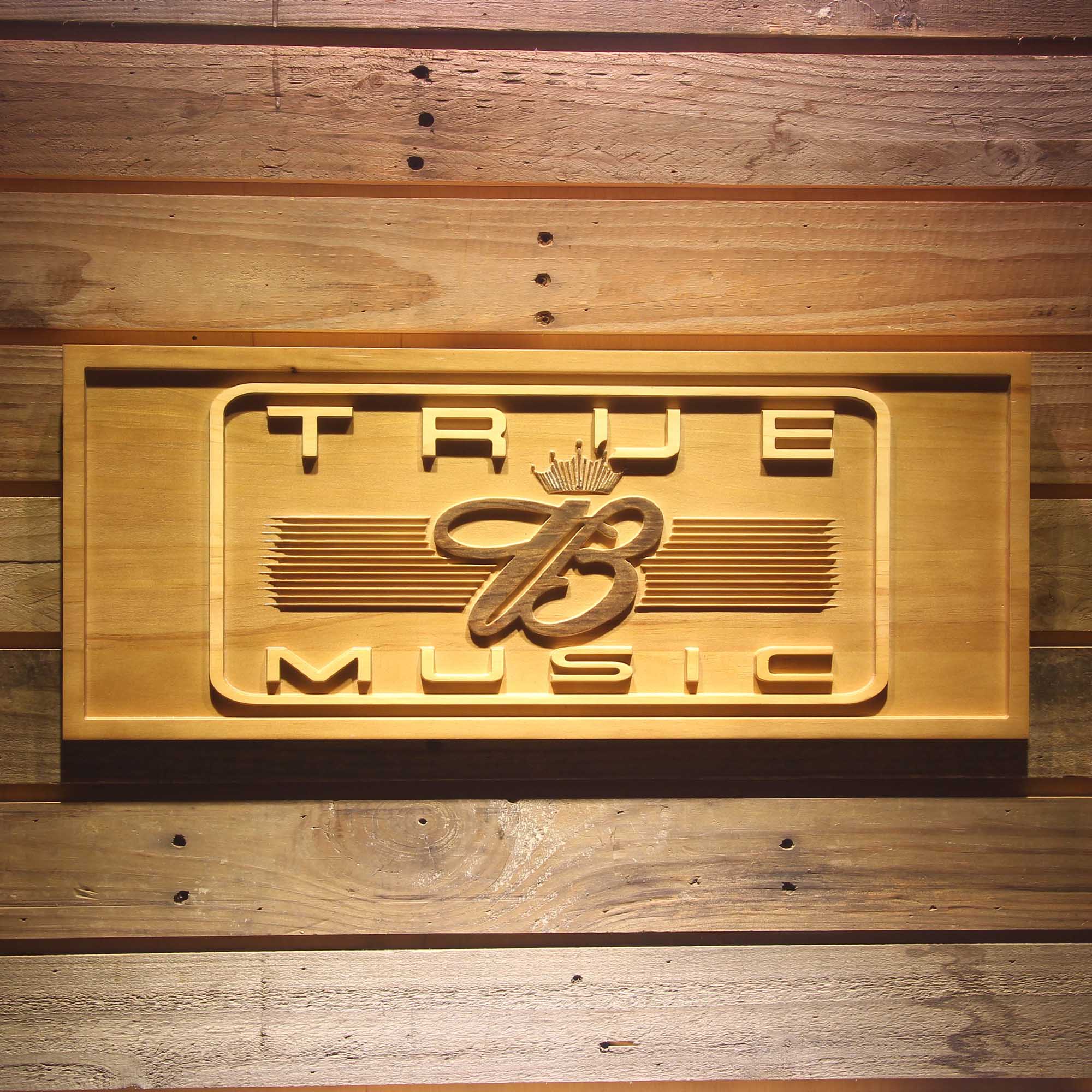 Budweiser True Music 3D Wooden Engrave Sign