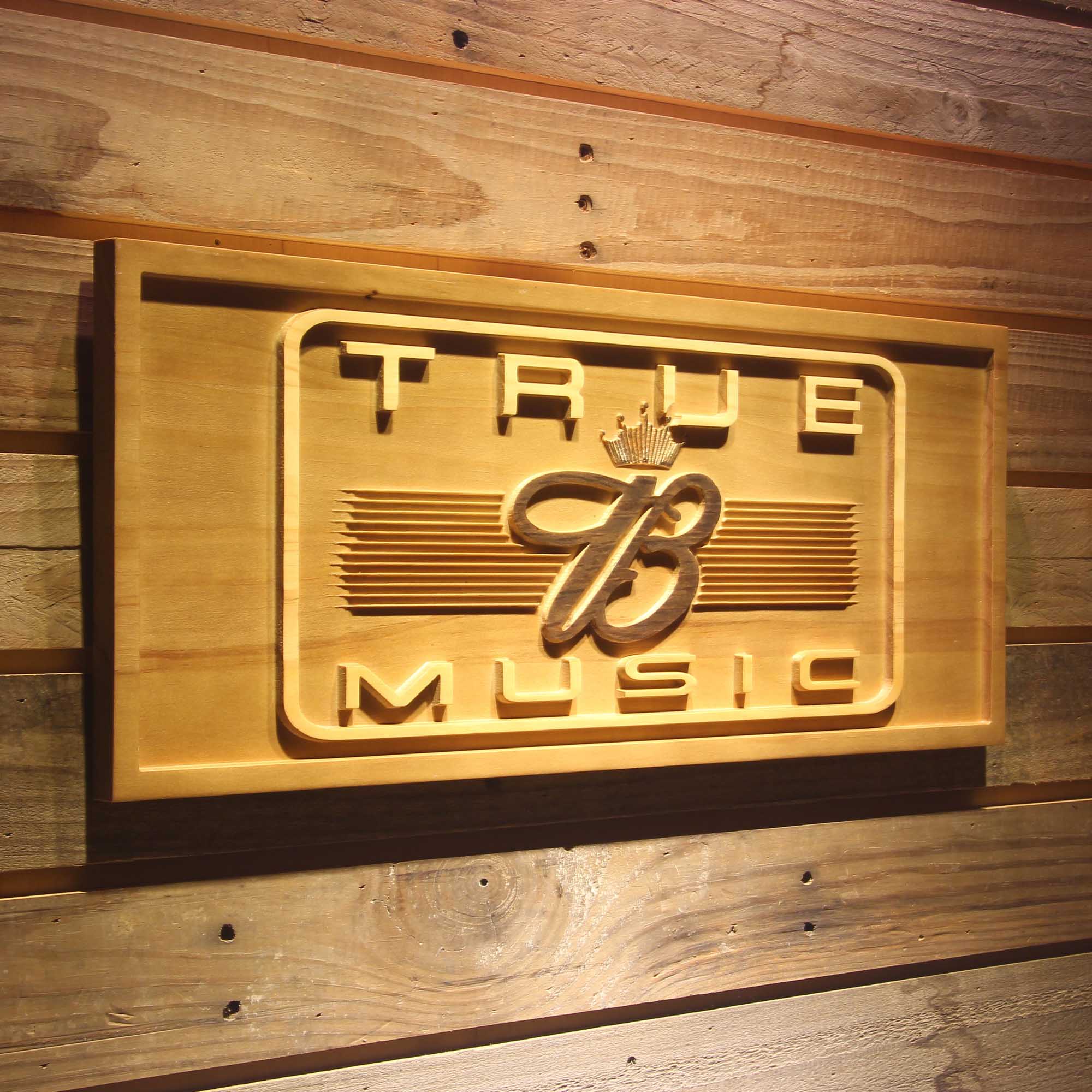 Budweiser True Music 3D Wooden Engrave Sign