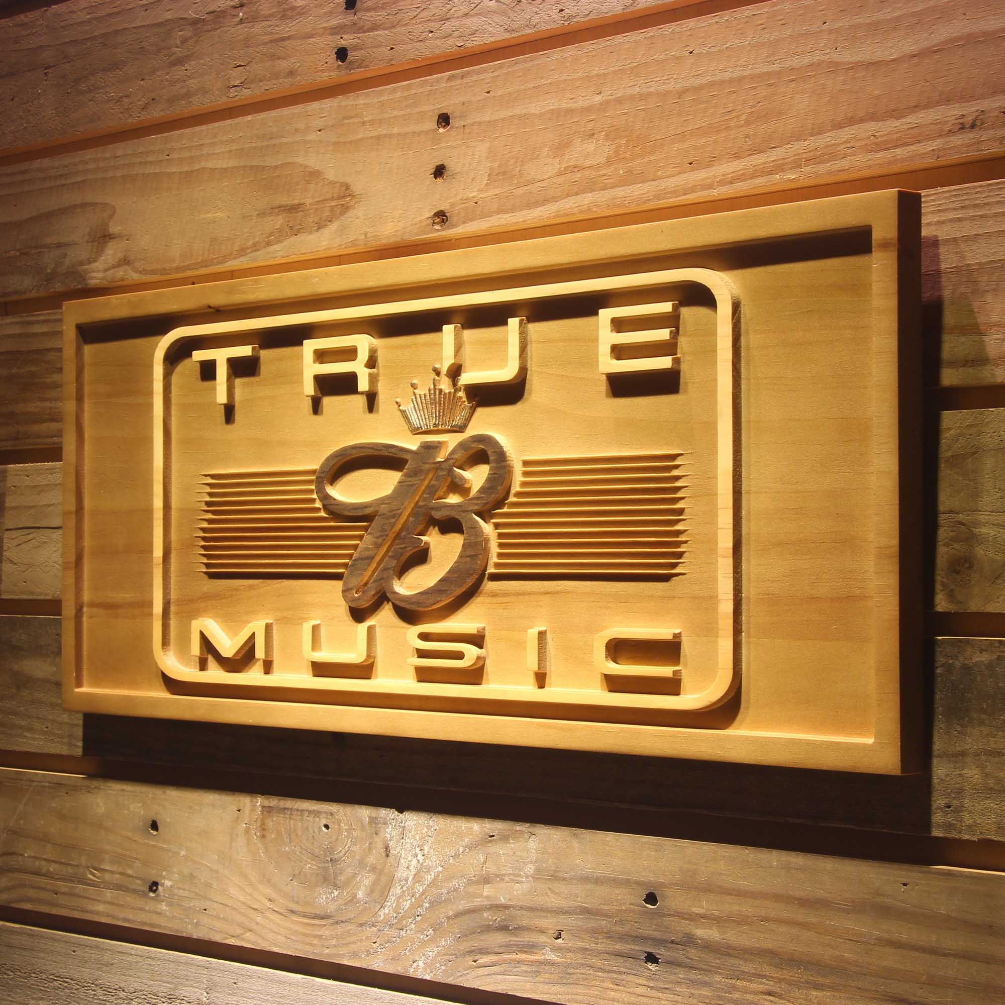 Budweiser True Music 3D Wooden Engrave Sign