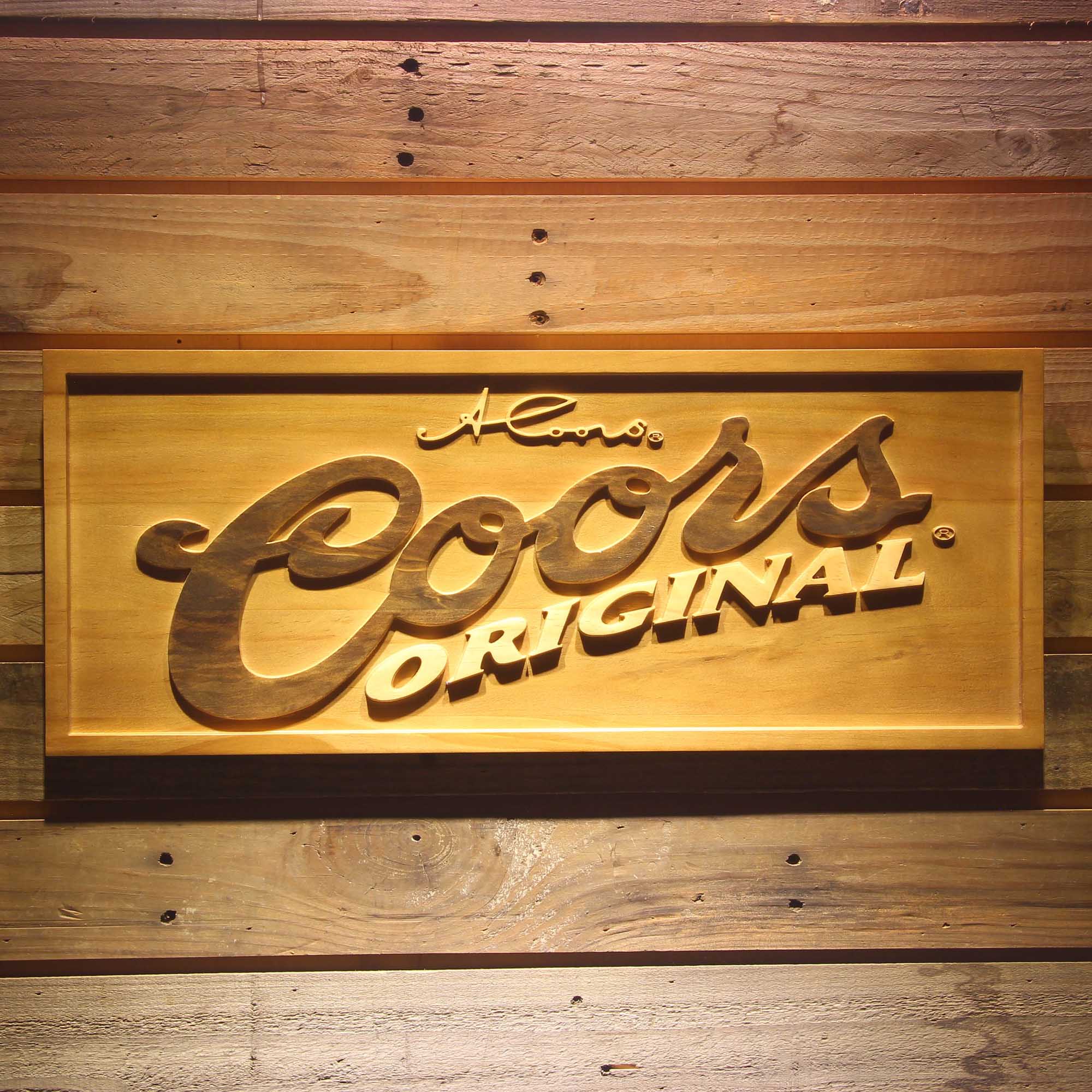 Coors Original 3D Wooden Engrave Sign