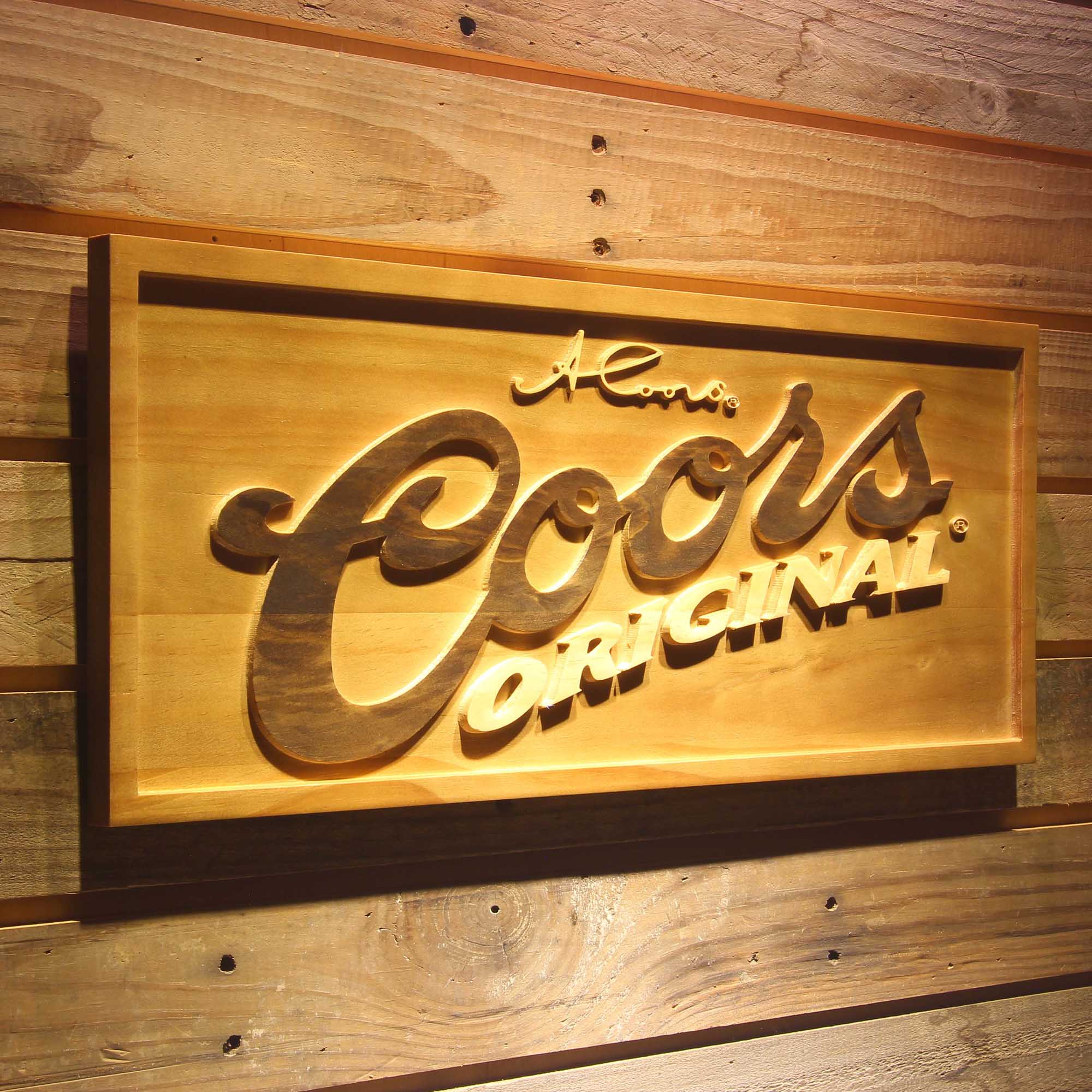 Coors Original 3D Wooden Engrave Sign