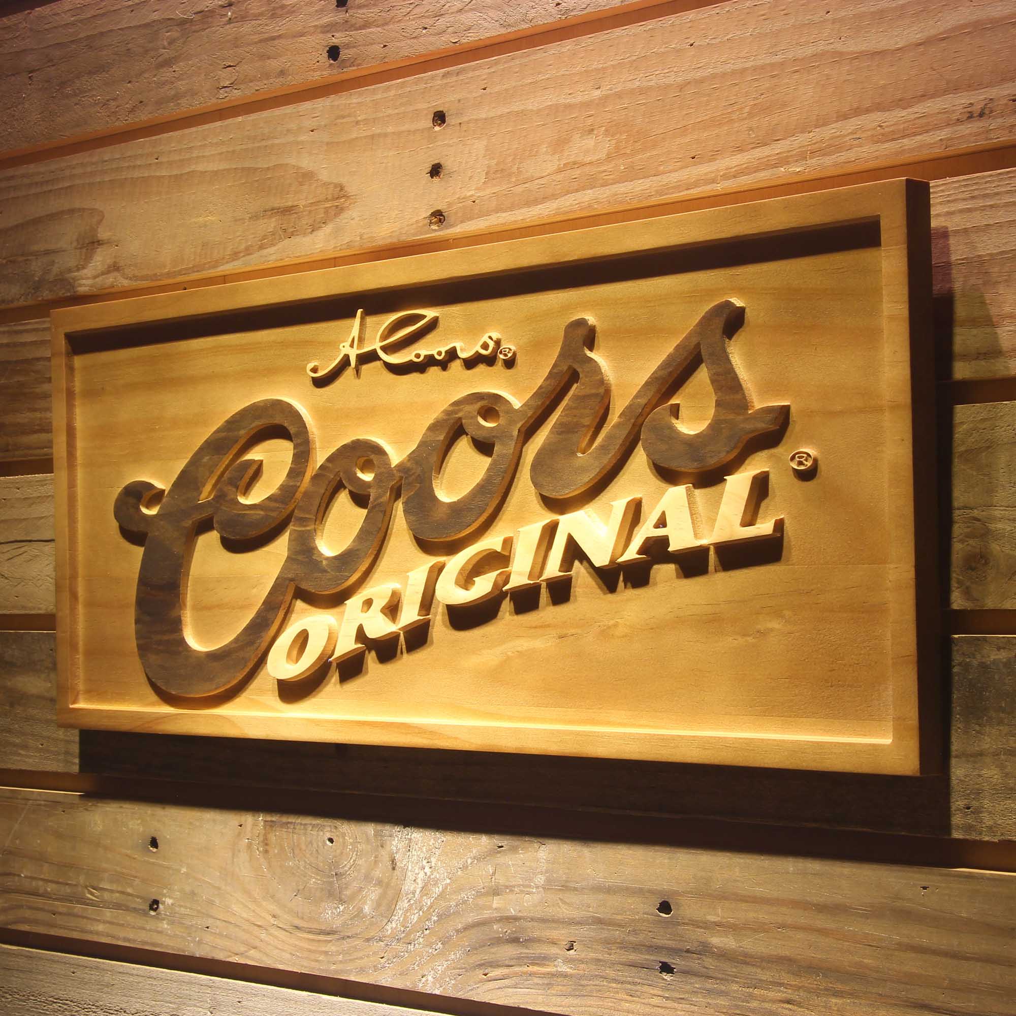 Coors Original 3D Wooden Engrave Sign