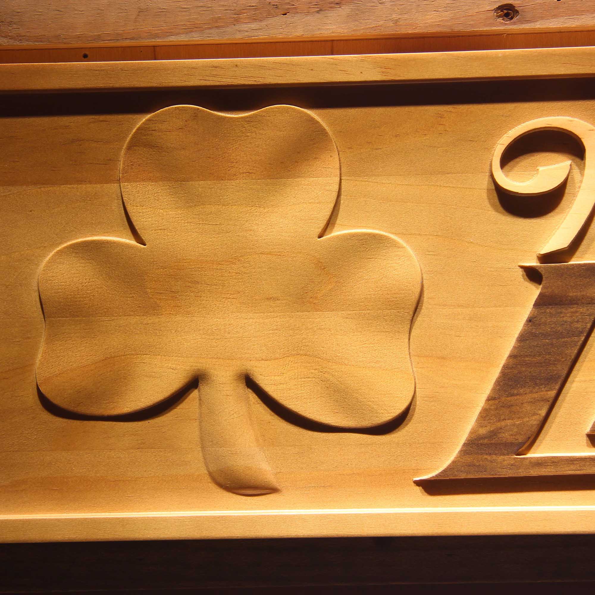 Miller Lite Shamrock 3D Wooden Engrave Sign