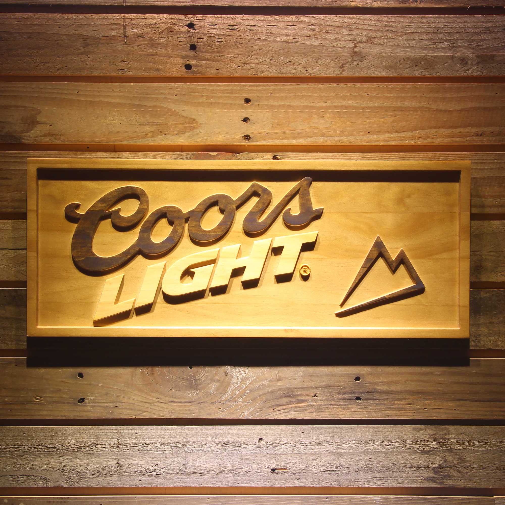 Coors Light 3D Wooden Engrave Sign