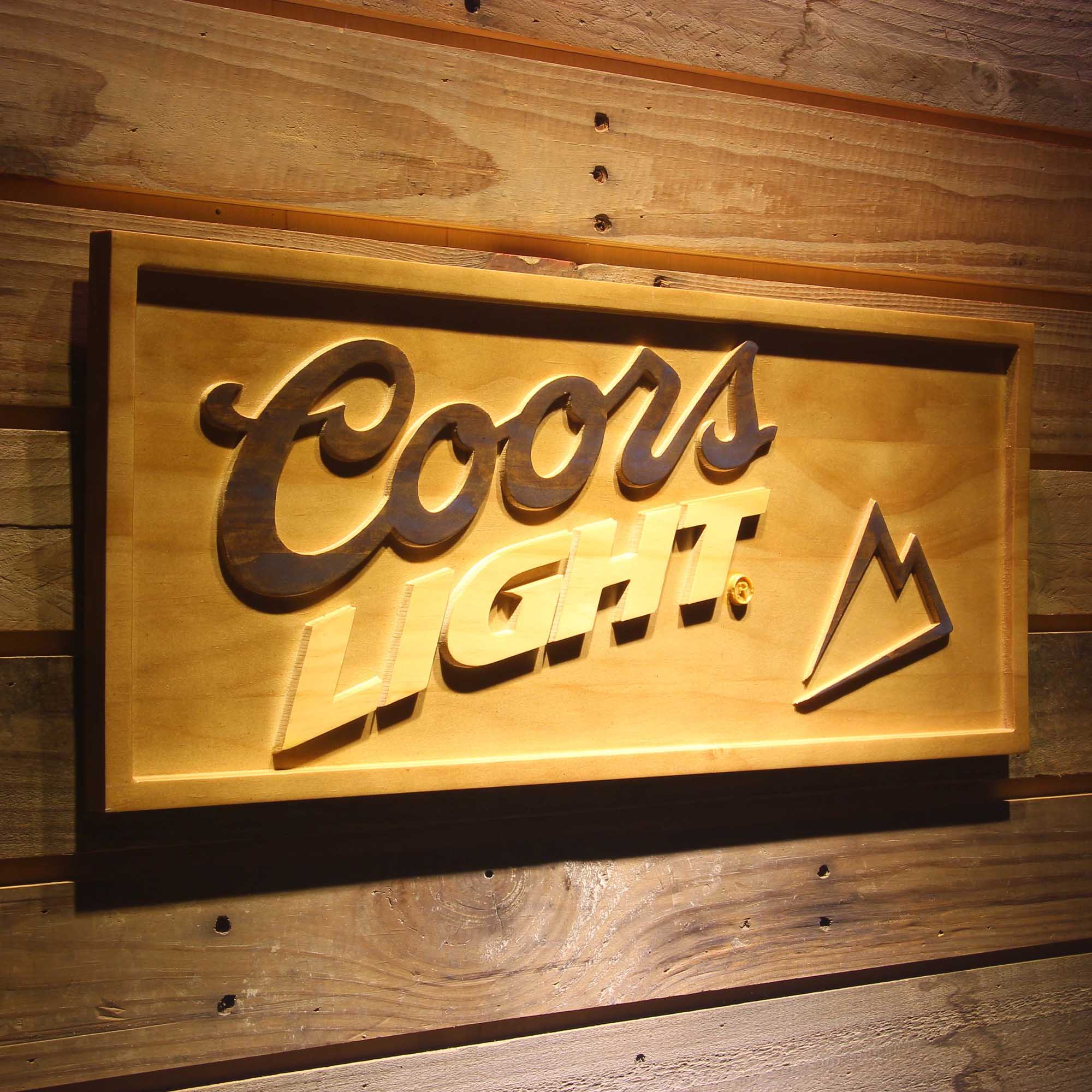 Coors Light 3D Wooden Engrave Sign