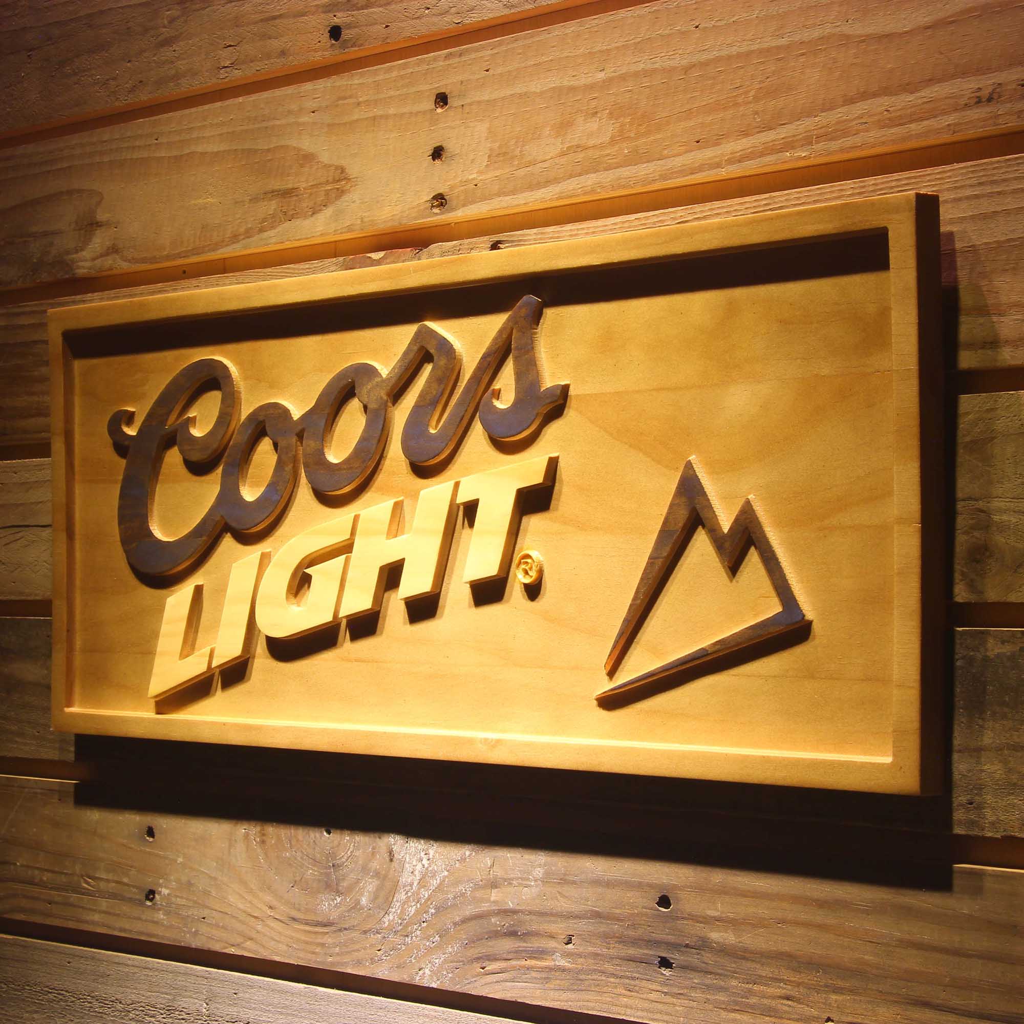 Coors Light 3D Wooden Engrave Sign