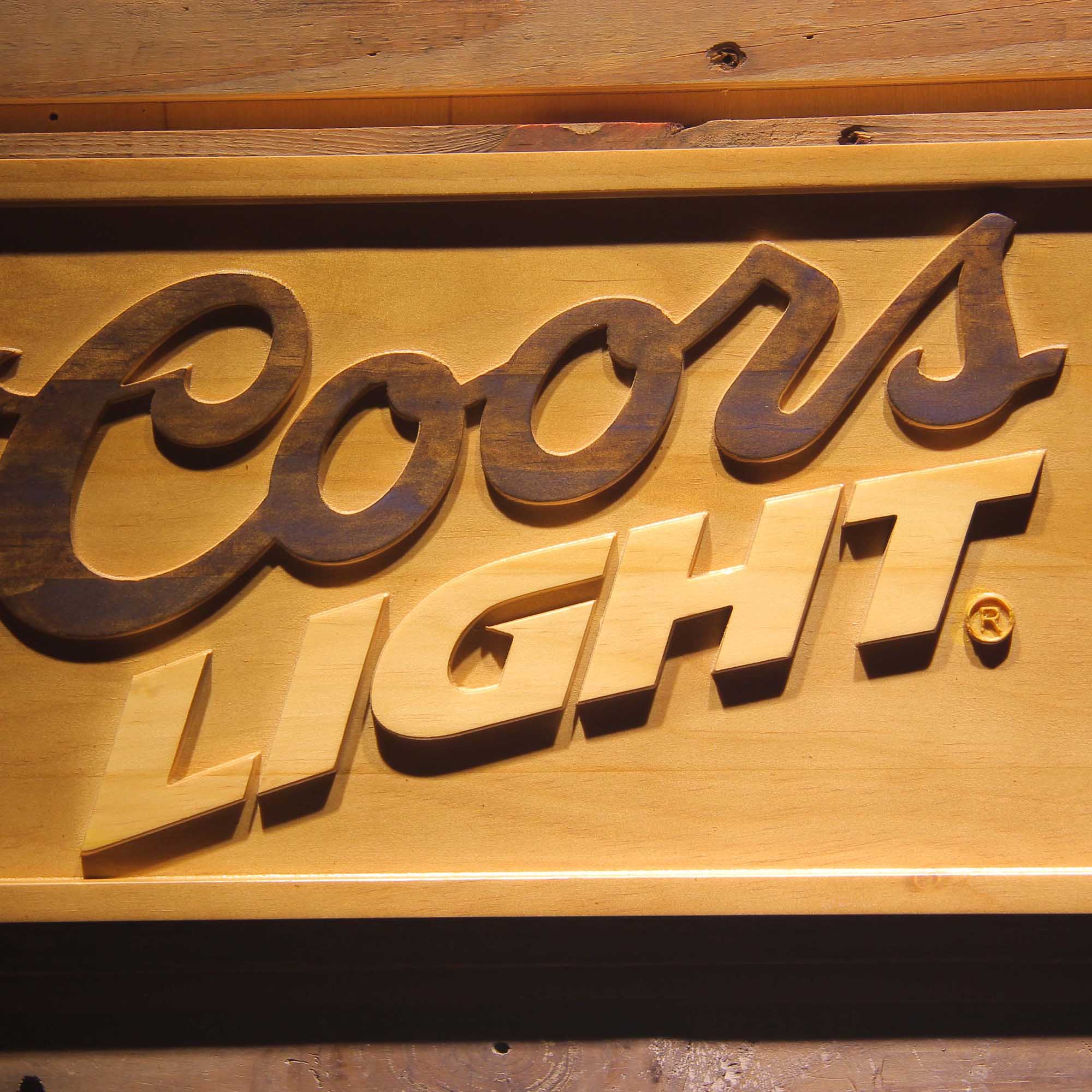 Coors Light 3D Wooden Engrave Sign