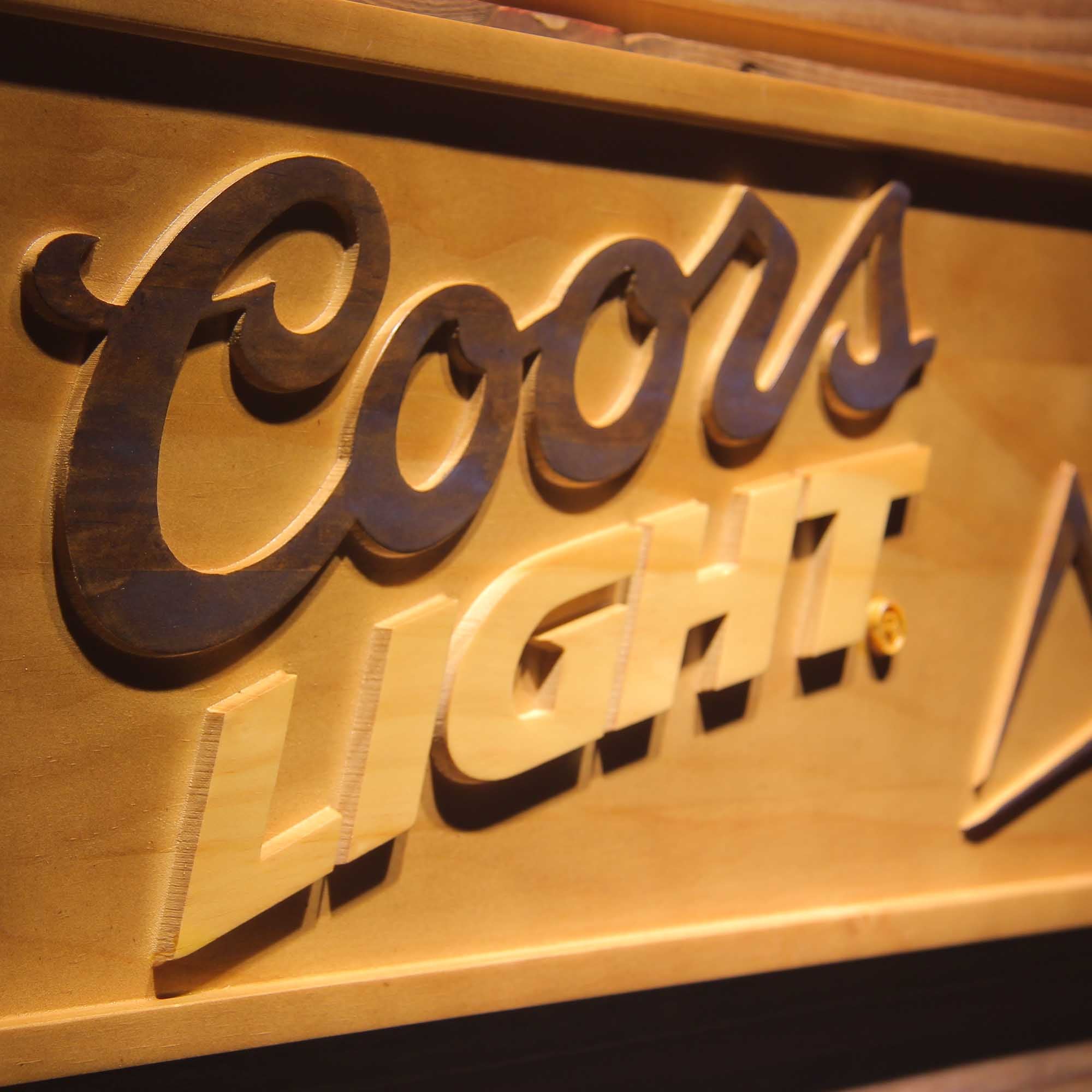 Coors Light 3D Wooden Engrave Sign