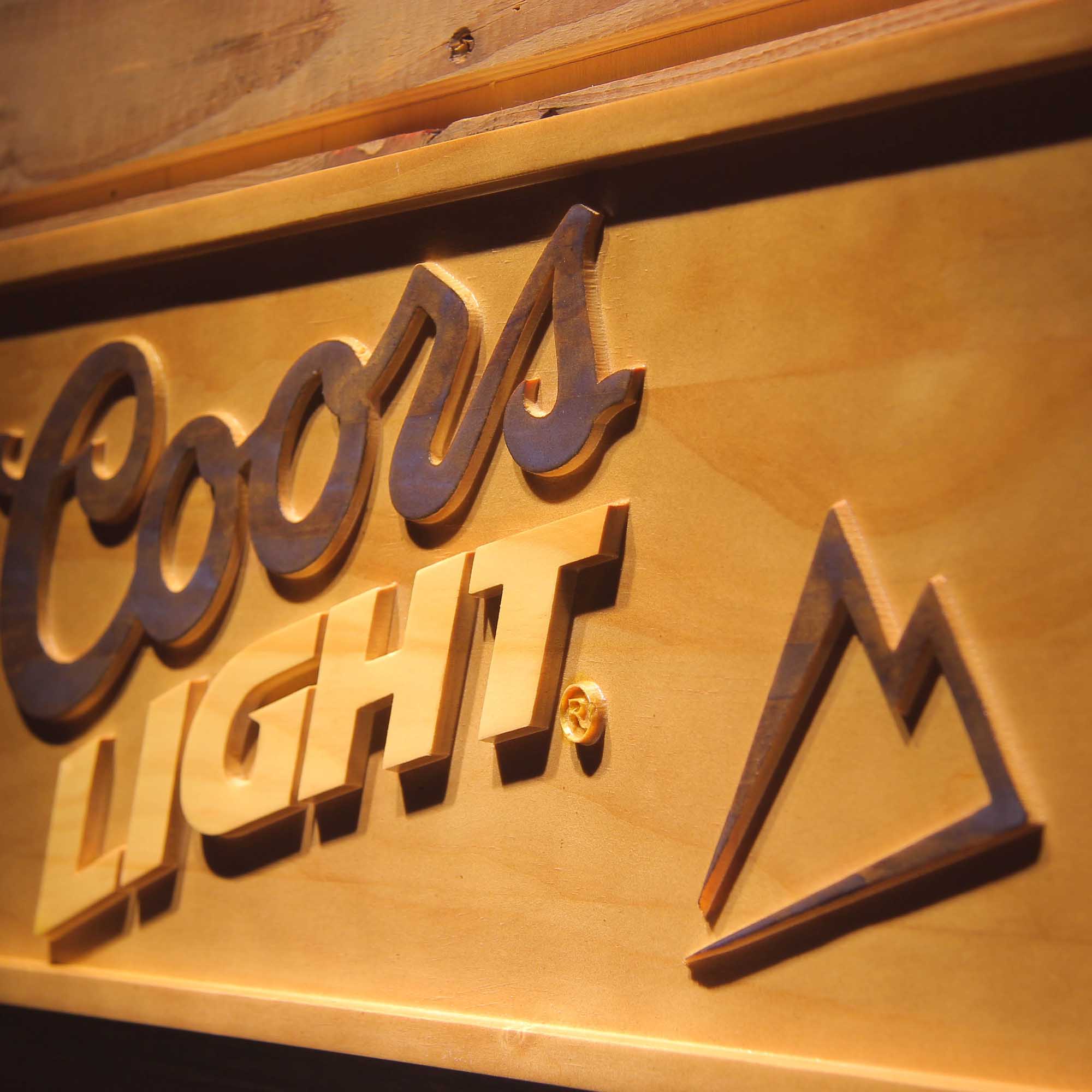 Coors Light 3D Wooden Engrave Sign