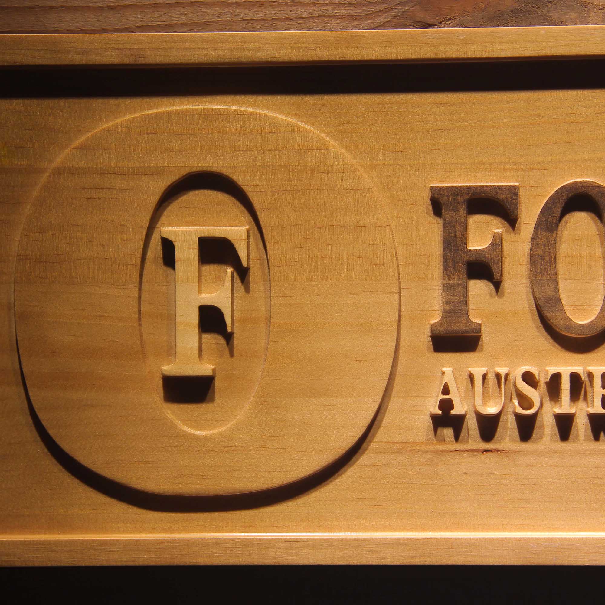 Foster's Beer 3D Wooden Engrave Sign