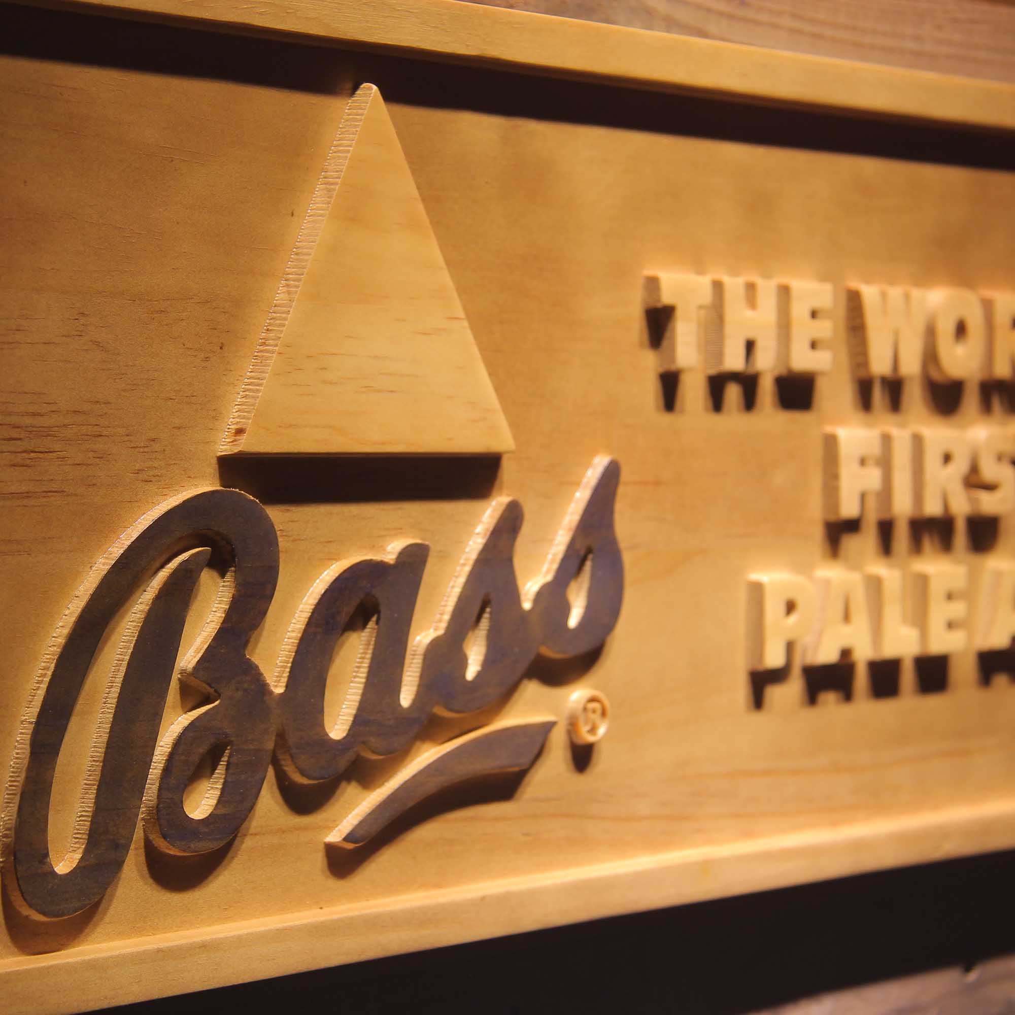 Bass Pale Ale 3D Wooden Engrave Sign