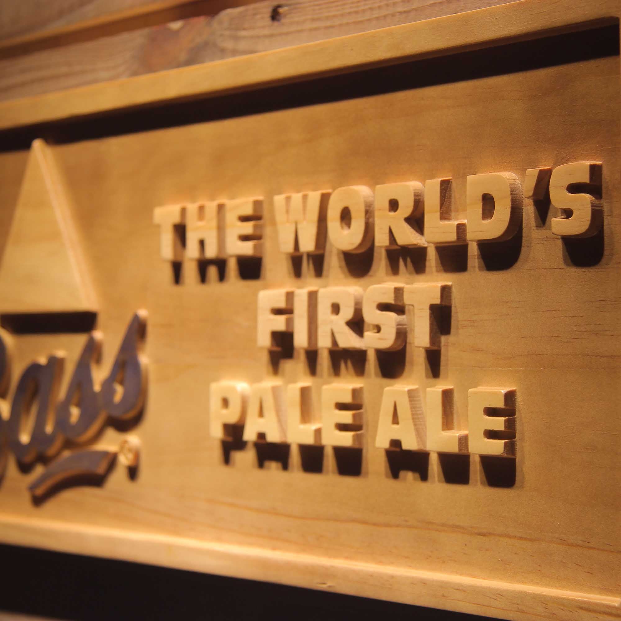 Bass Pale Ale 3D Wooden Engrave Sign