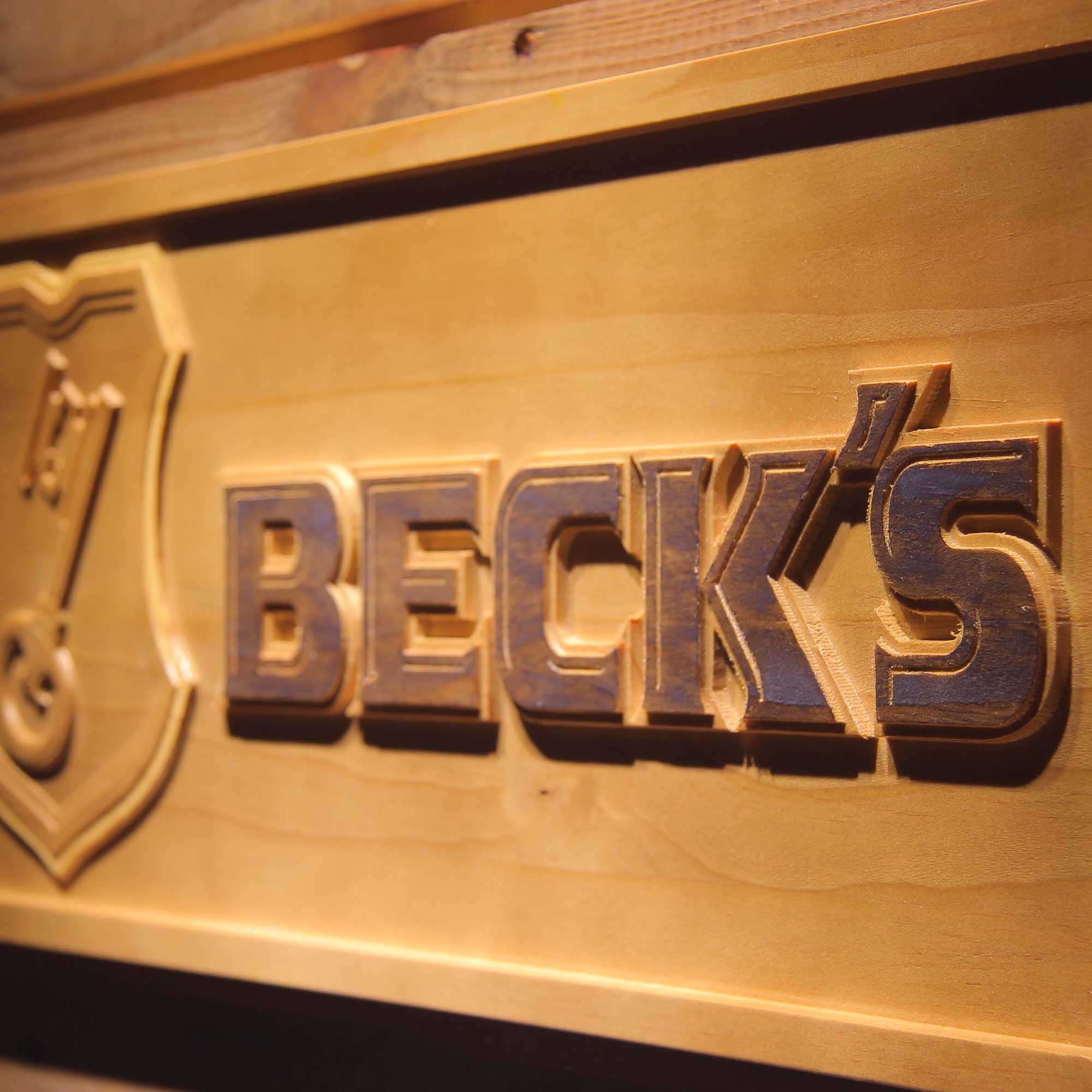 Beck's Beer 3D Wooden Engrave Sign