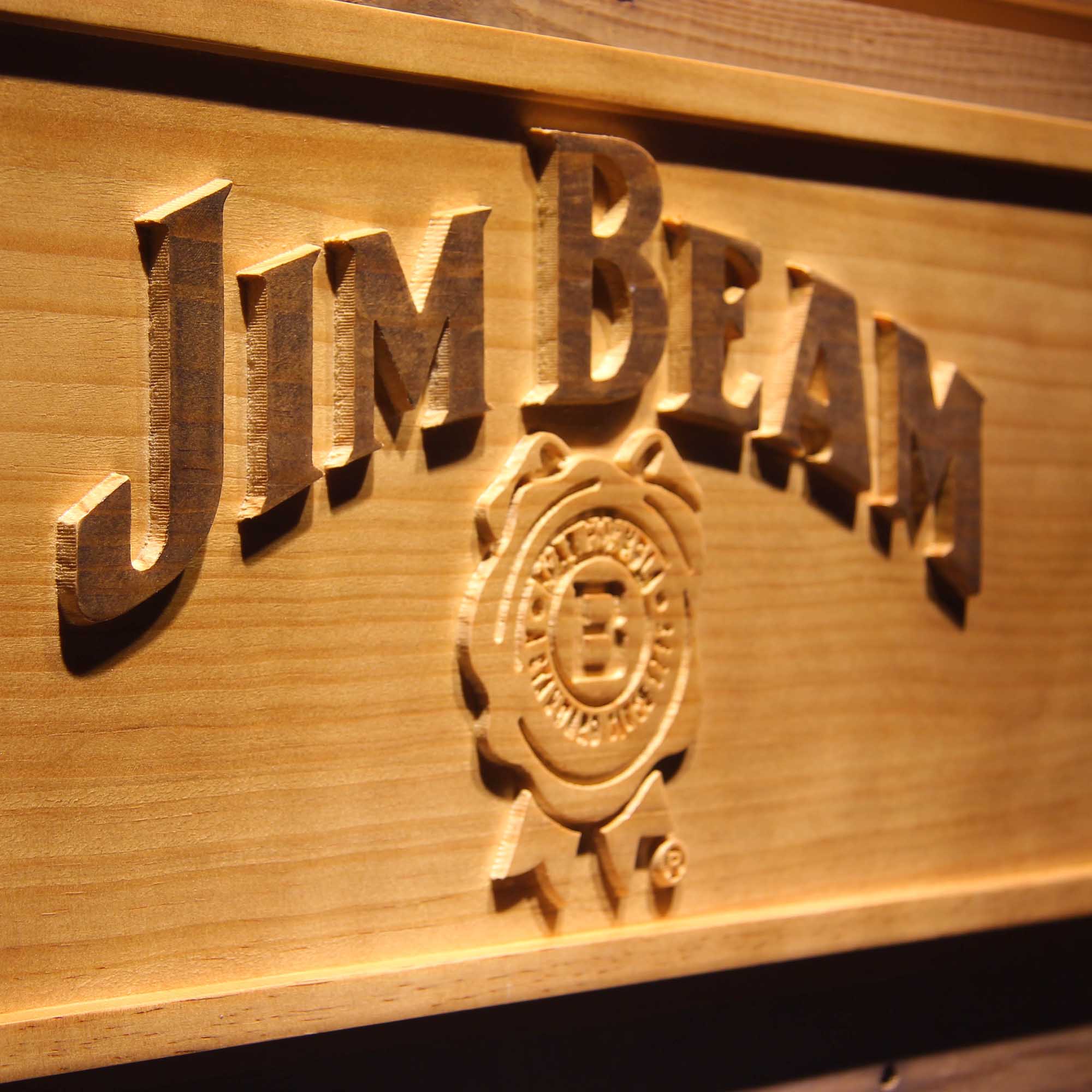 Jim Beam 3D Wooden Engrave Sign