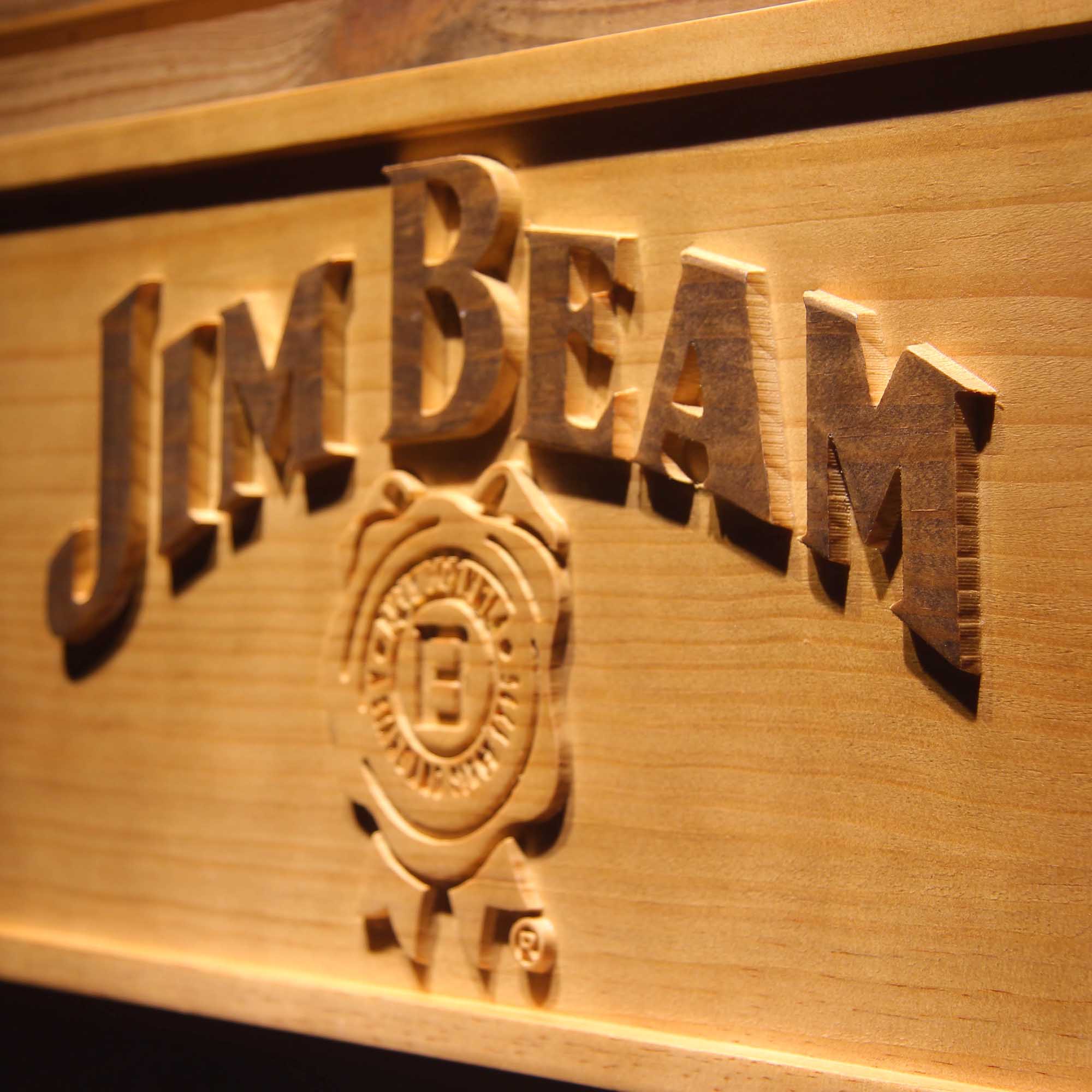 Jim Beam 3D Wooden Engrave Sign