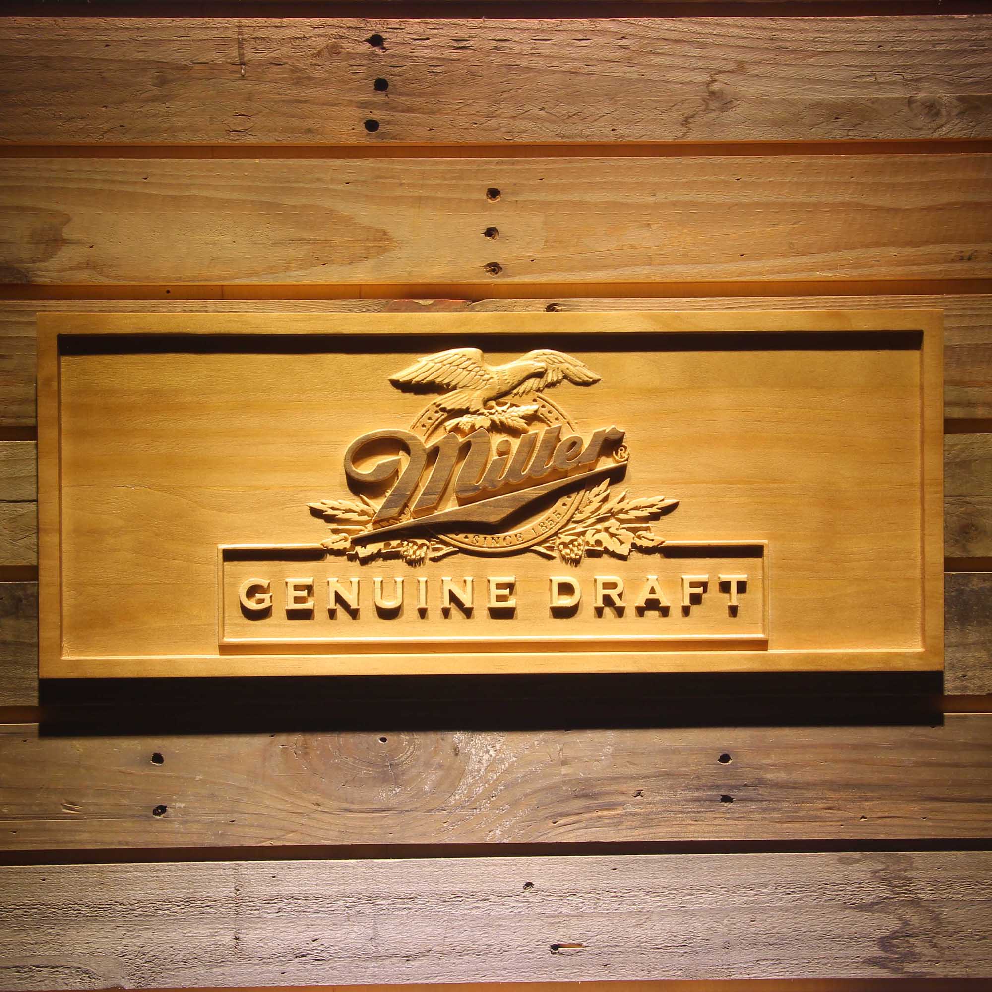 Miller Draft 3D Wooden Engrave Sign