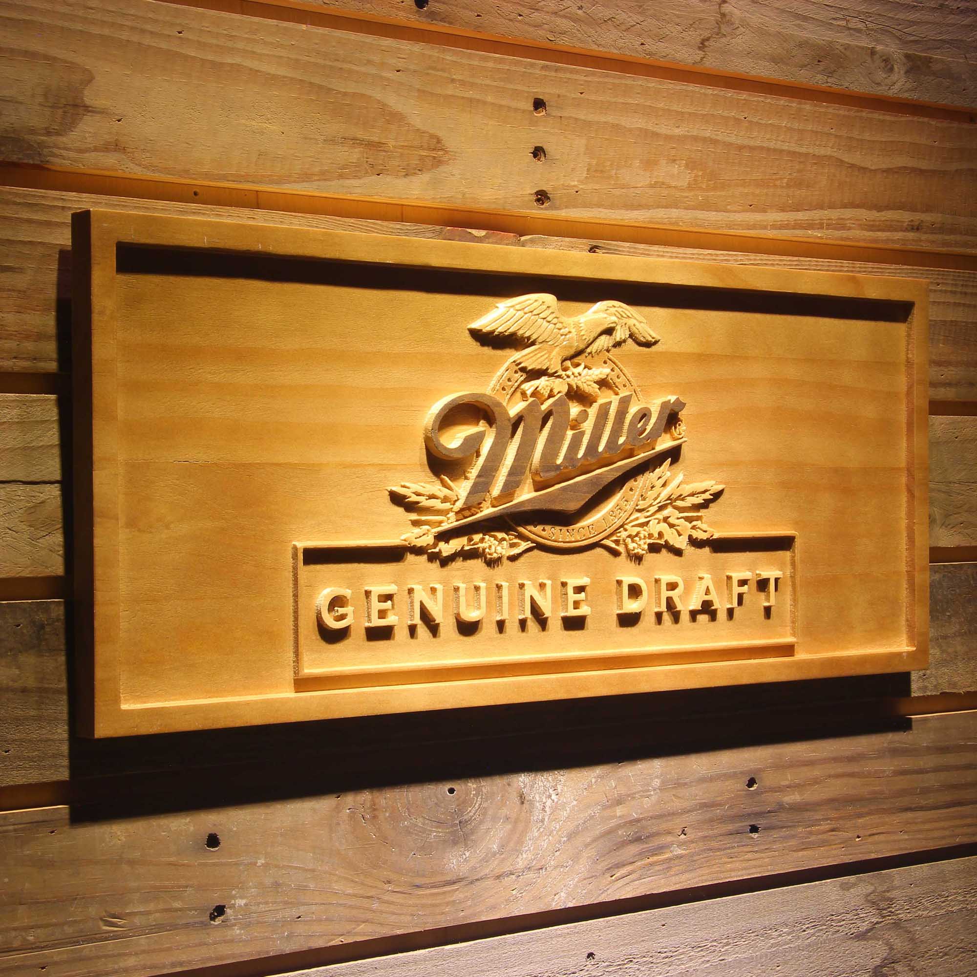 Miller Draft 3D Wooden Engrave Sign