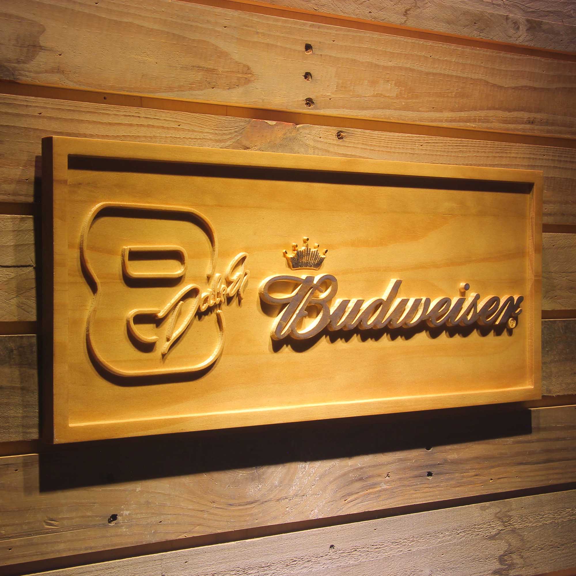 Budweiser 8 Dale Jr. 3D Wooden Engrave Sign