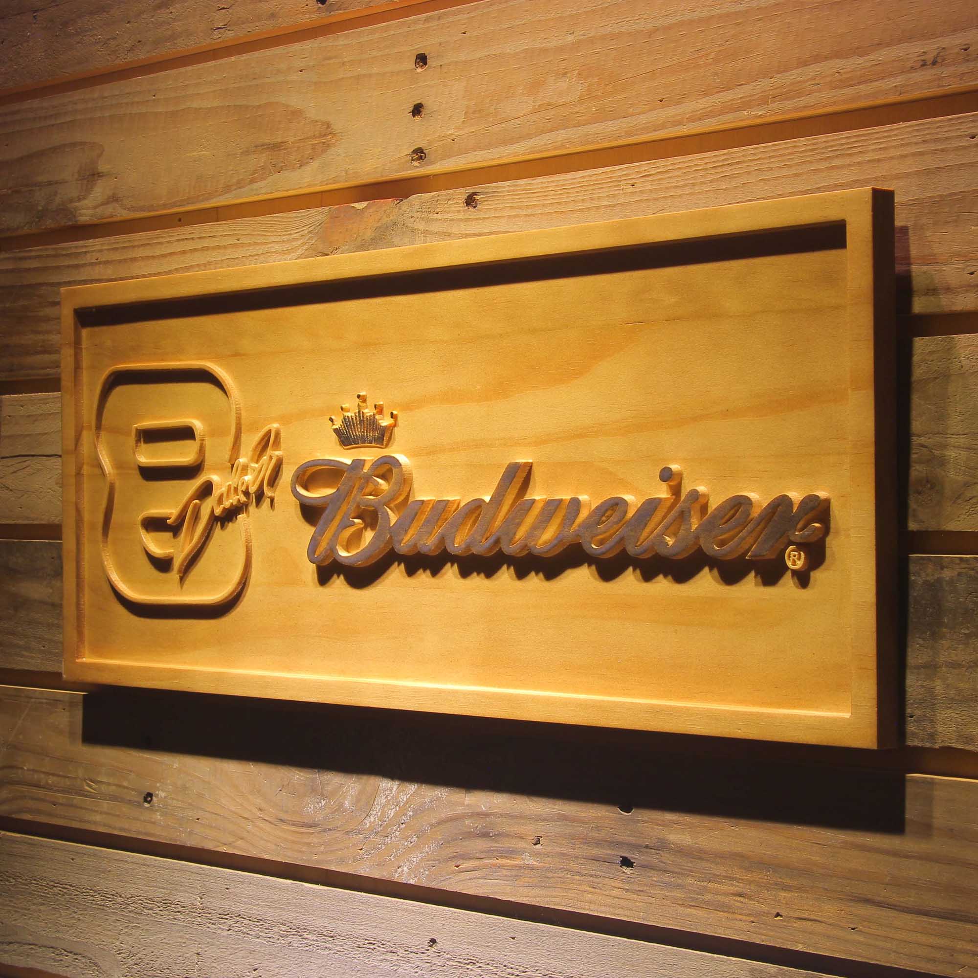 Budweiser 8 Dale Jr. 3D Wooden Engrave Sign