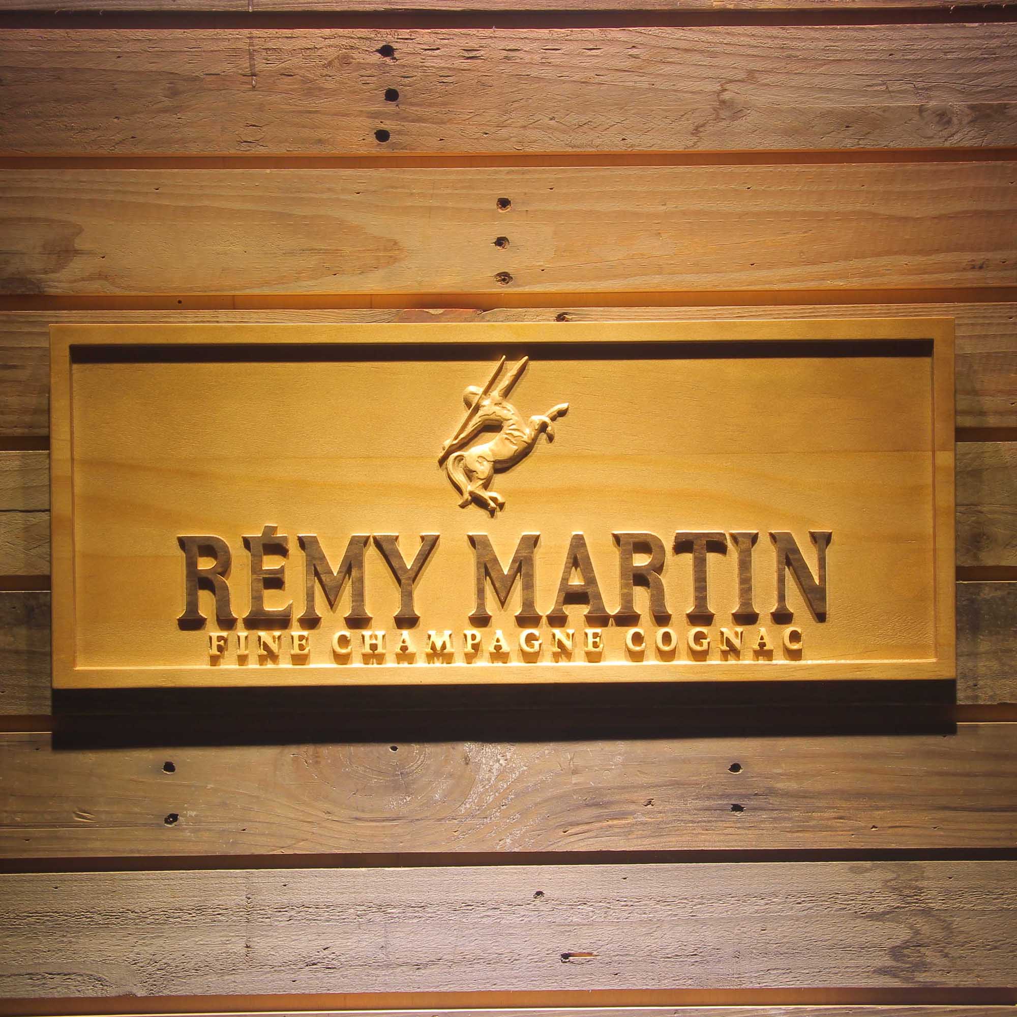 Remy Martin 3D Wooden Engrave Sign