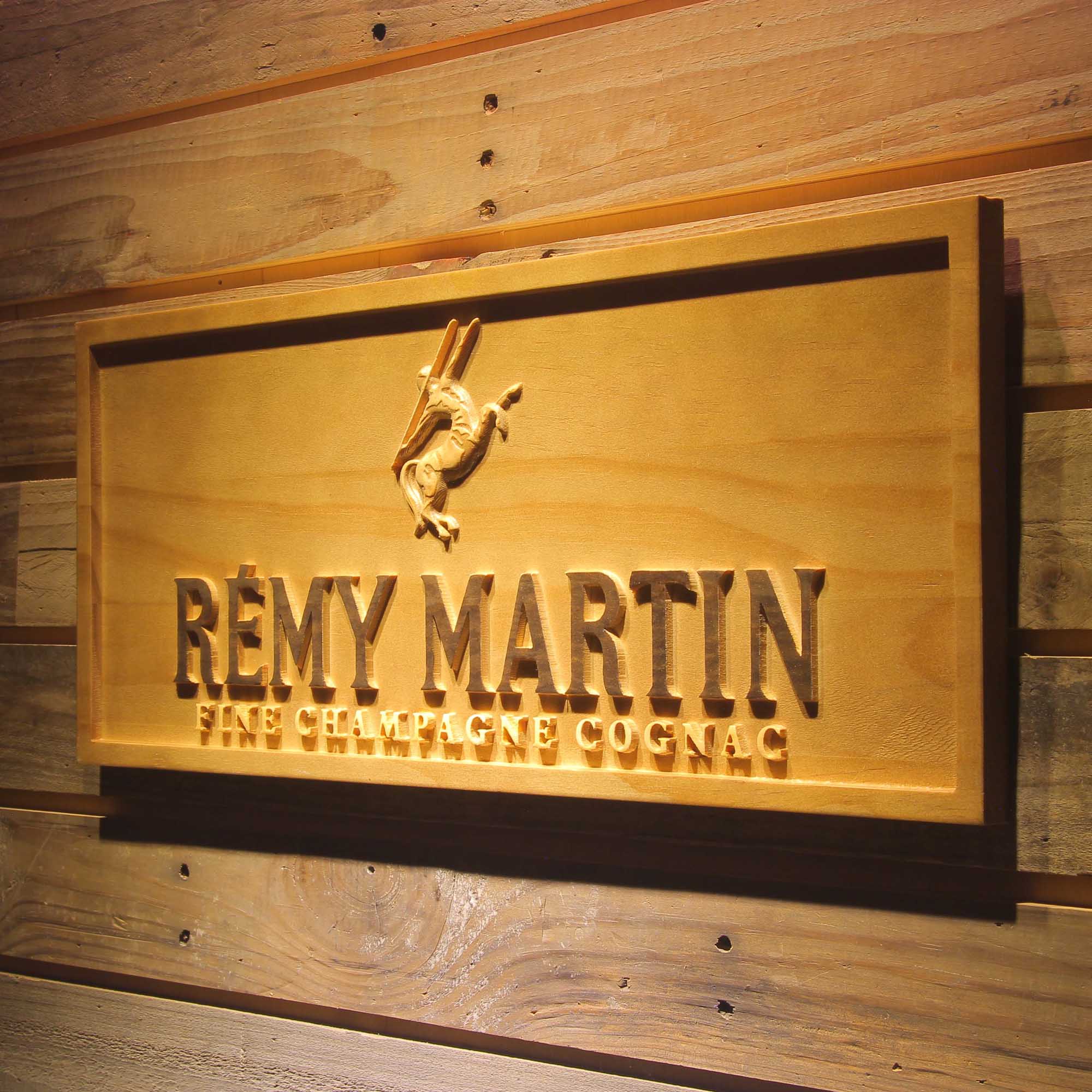 Remy Martin 3D Wooden Engrave Sign