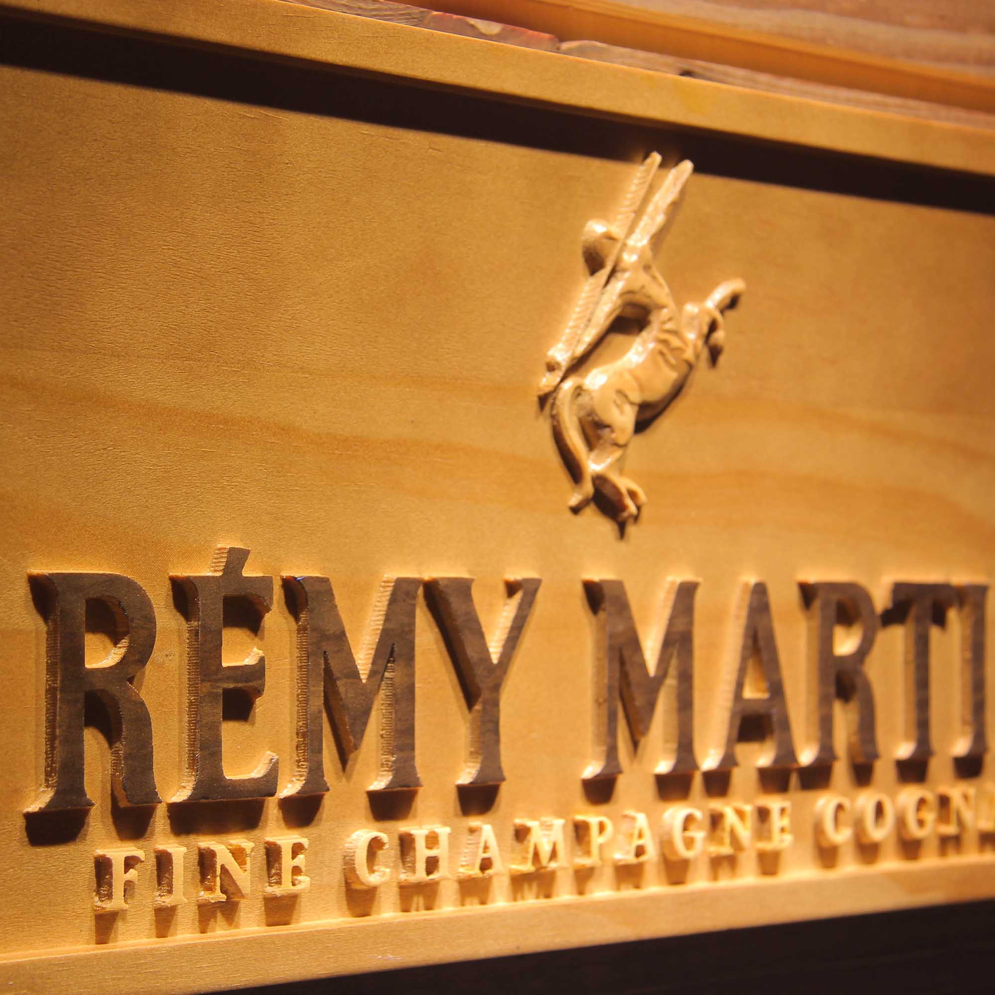 Remy Martin 3D Wooden Engrave Sign