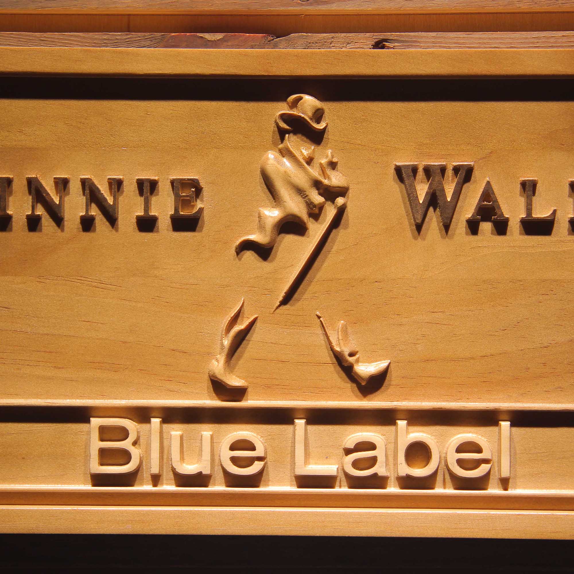 Johnnie Walker Blue Label 3D Wooden Engrave Sign