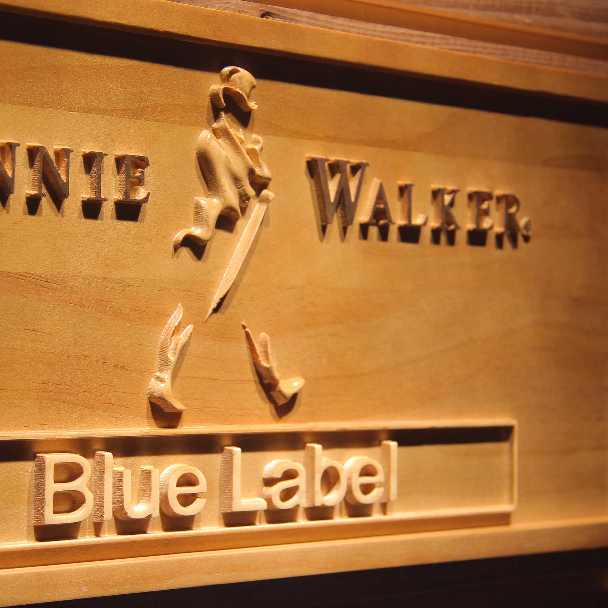 Johnnie Walker Blue Label 3D Wooden Engrave Sign