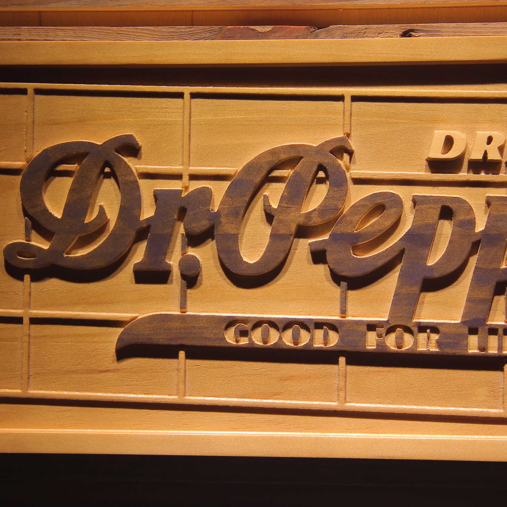 Dr Pepper Drink 3D Wooden Engrave Sign