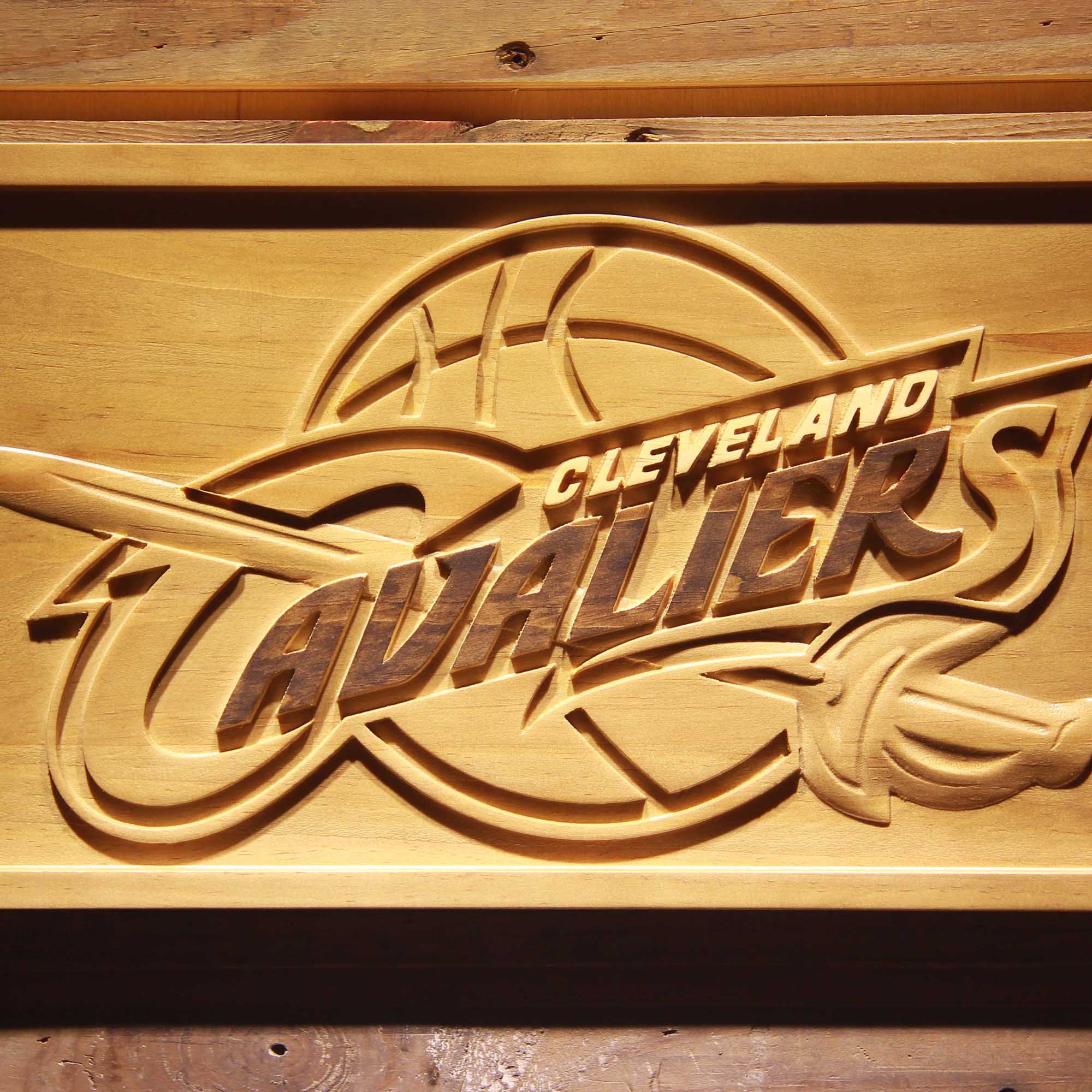 Cleveland Cavaliers Basketball Man Cave Sport 3D Wooden Engrave Sign