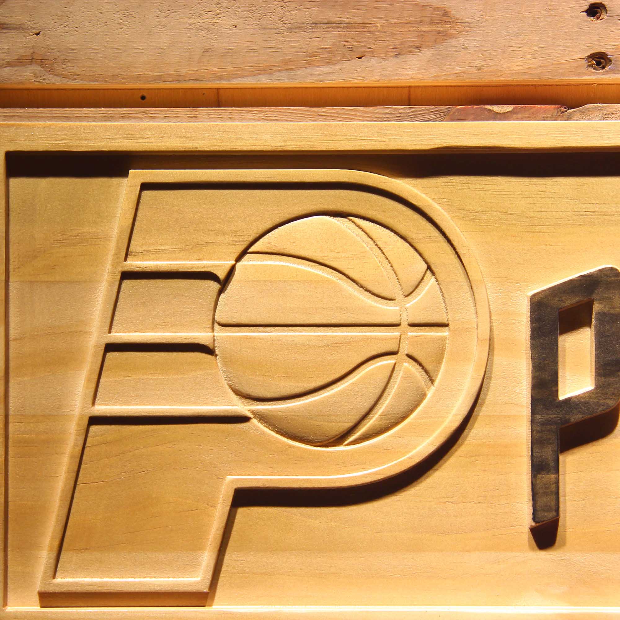 Indiana Pacers Primary Basketball Man Cave Sport 3D Wooden Engrave Sign