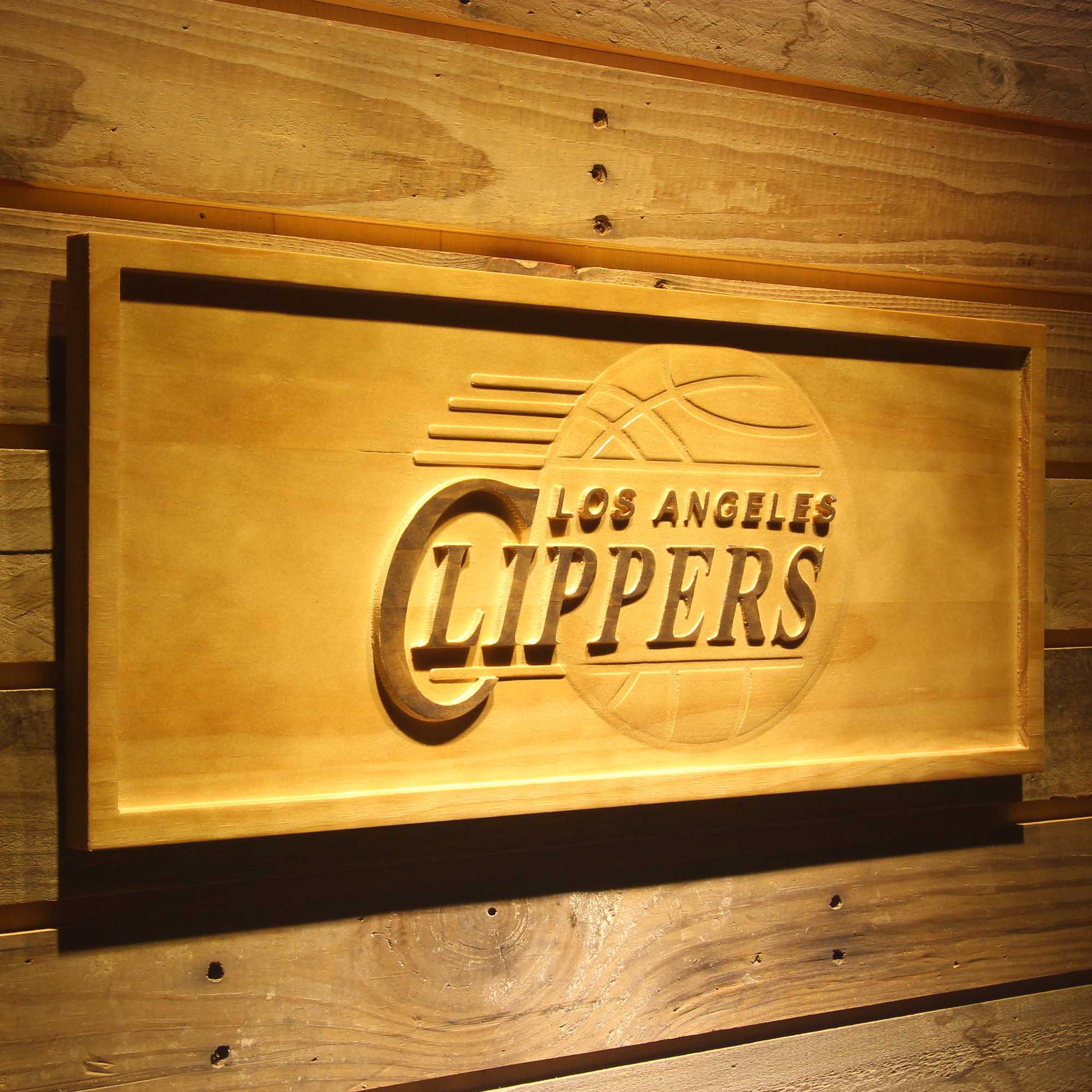 Los Angeles Clippers Basketball Man Cave Sport 3D Wooden Engrave Sign