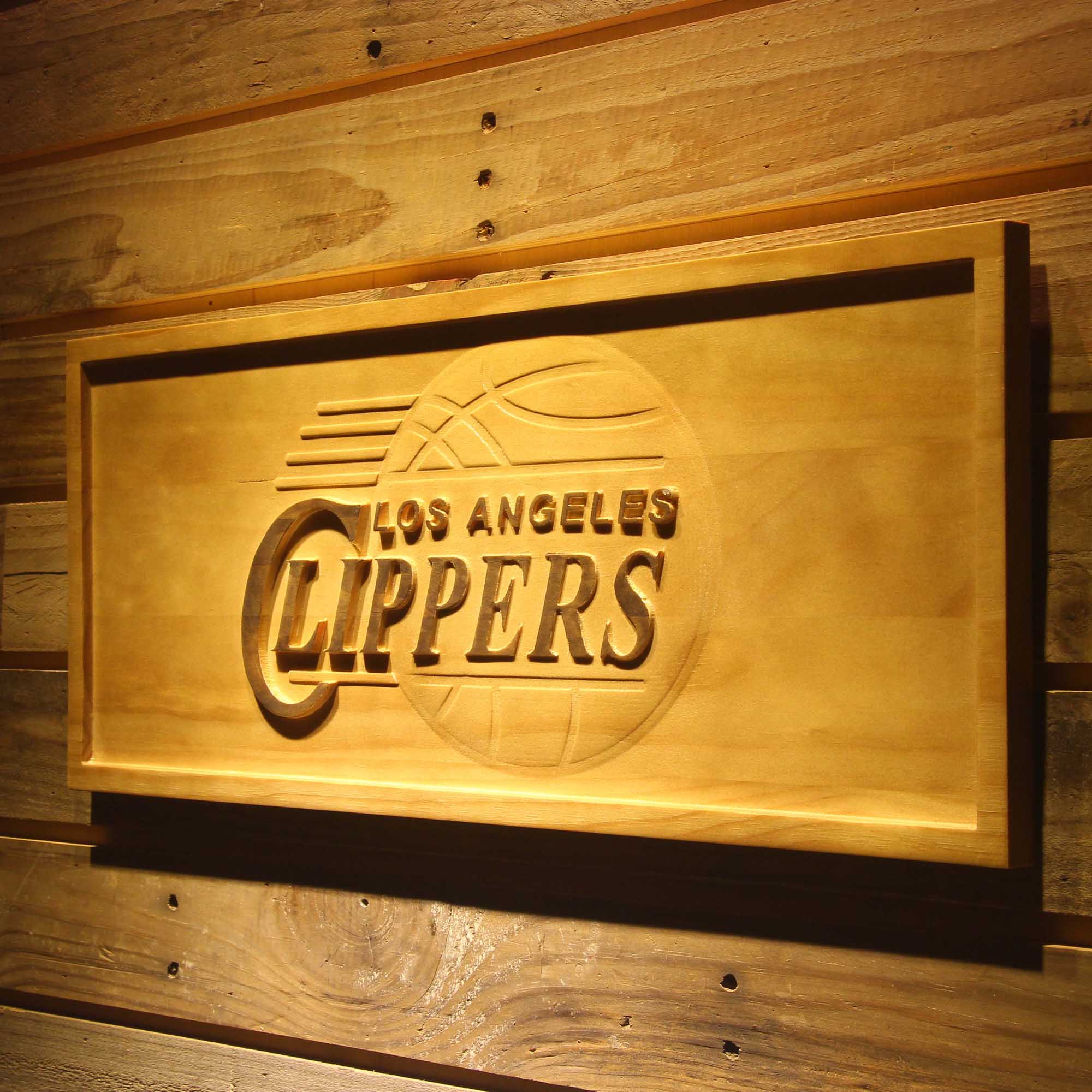 Los Angeles Clippers Basketball Man Cave Sport 3D Wooden Engrave Sign