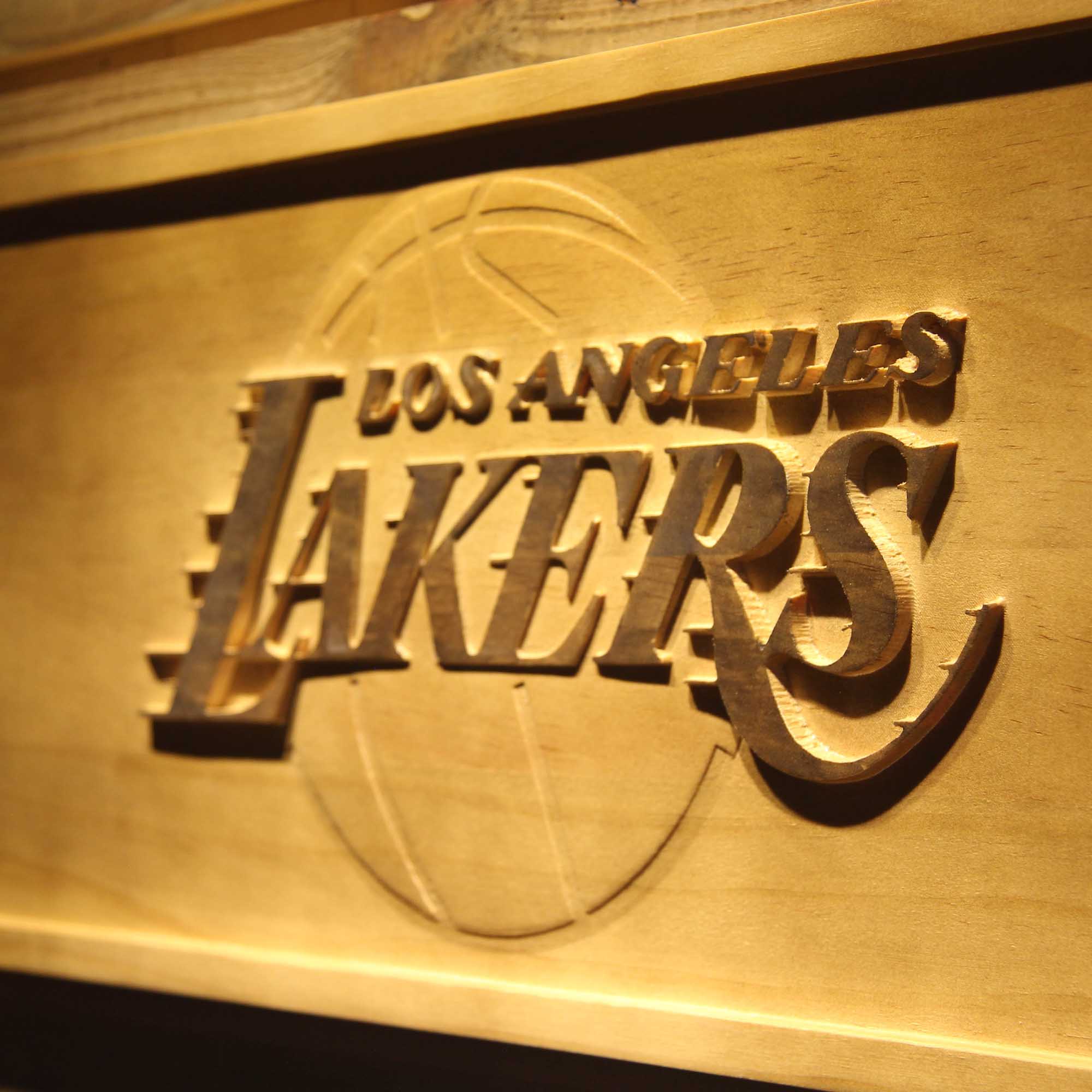 Los Angeles Lakers Basketball Man Cave Sport 3D Wooden Engrave Sign