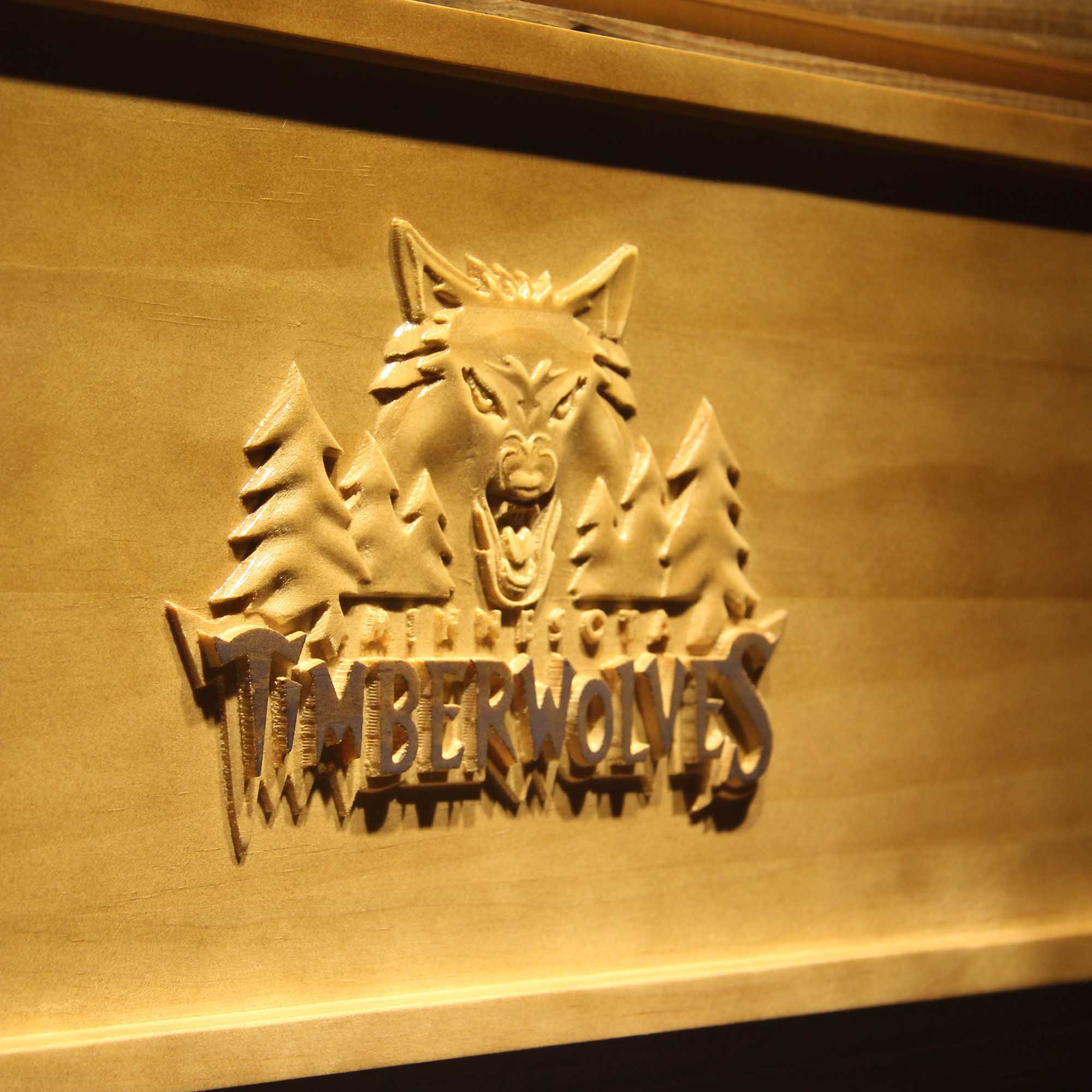 Minnesota Timberwolves Basketball Man Cave Sport 3D Wooden Engrave Sign