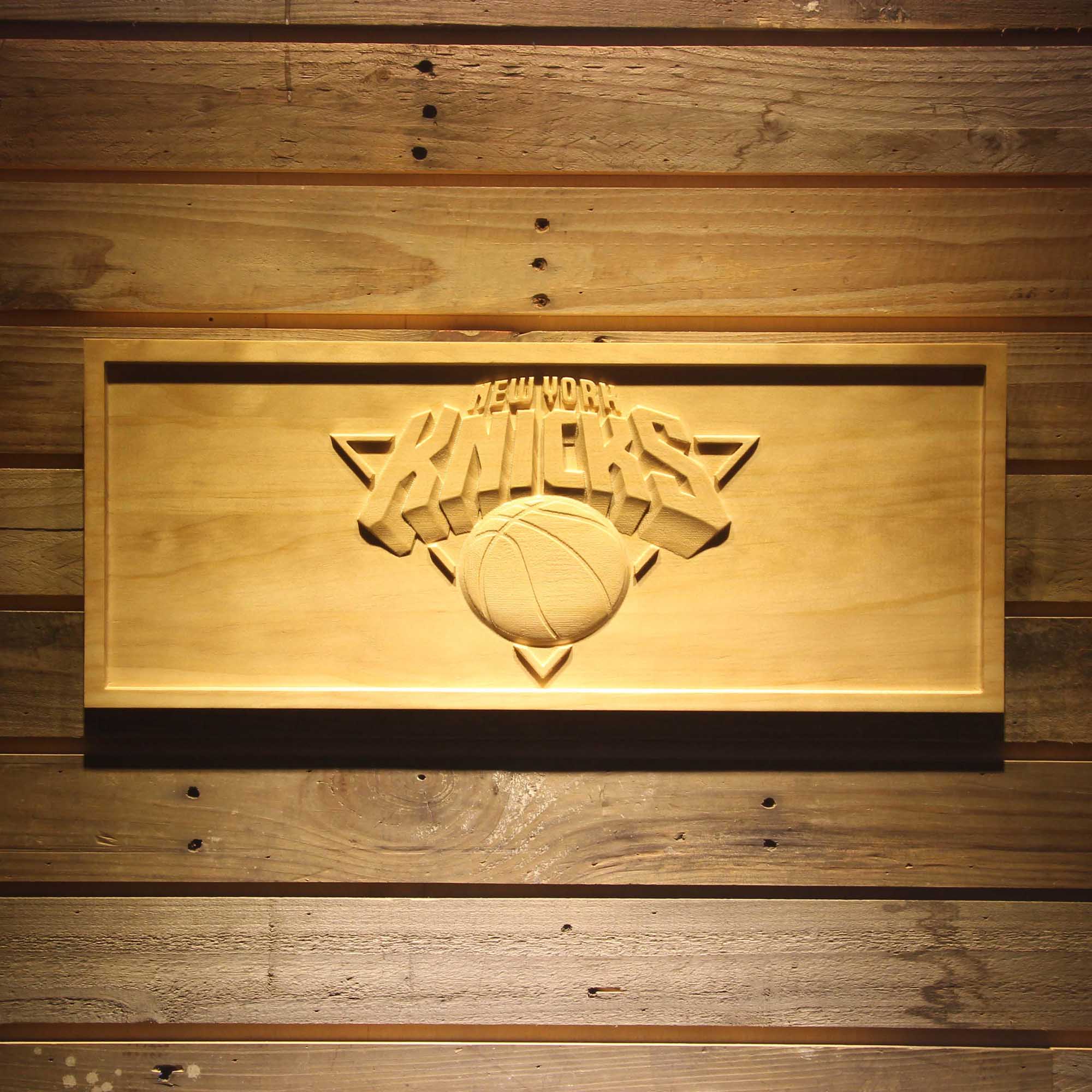 New York Knickerbockers Basketball Man Cave Sport 3D Wooden Engrave Sign