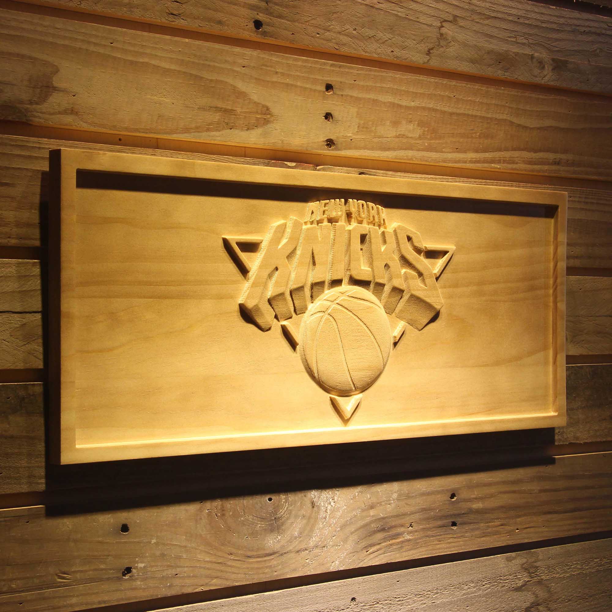 New York Knickerbockers Basketball Man Cave Sport 3D Wooden Engrave Sign