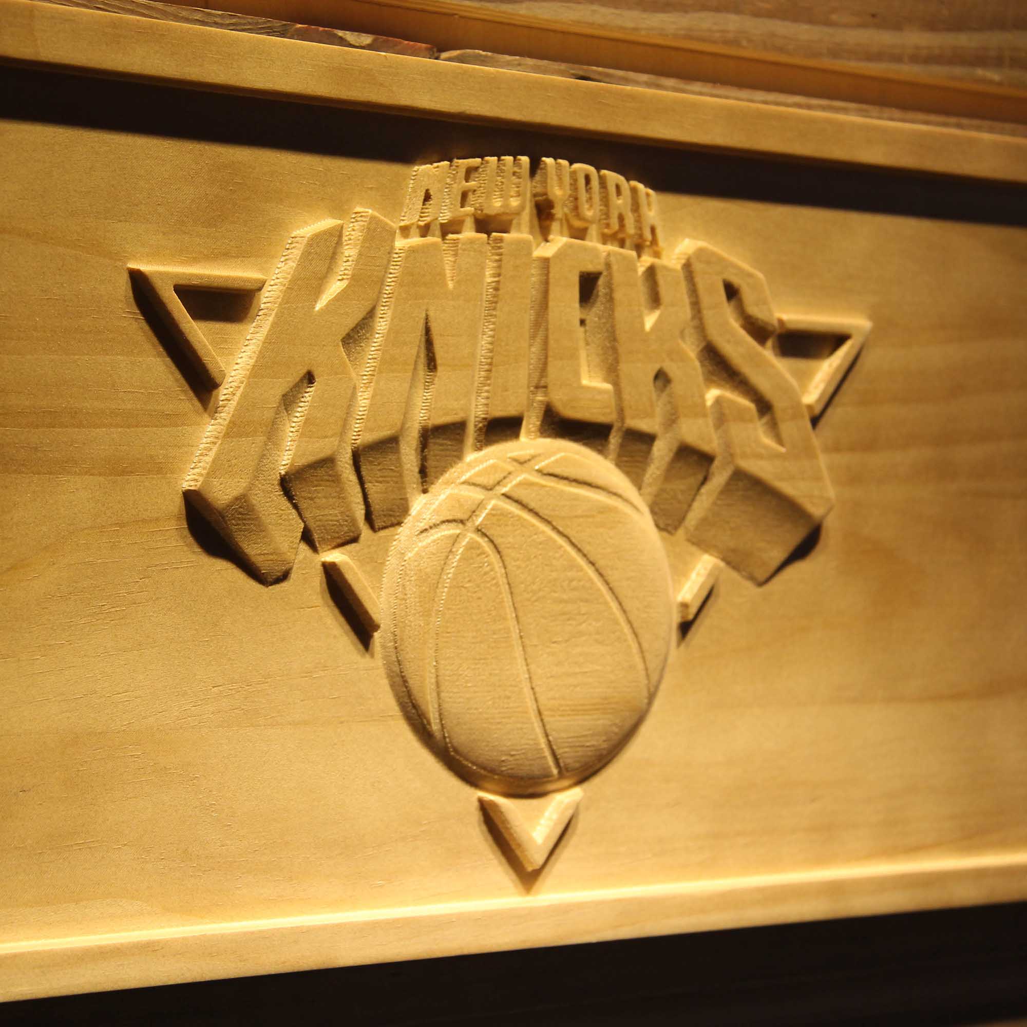 New York Knickerbockers Basketball Man Cave Sport 3D Wooden Engrave Sign