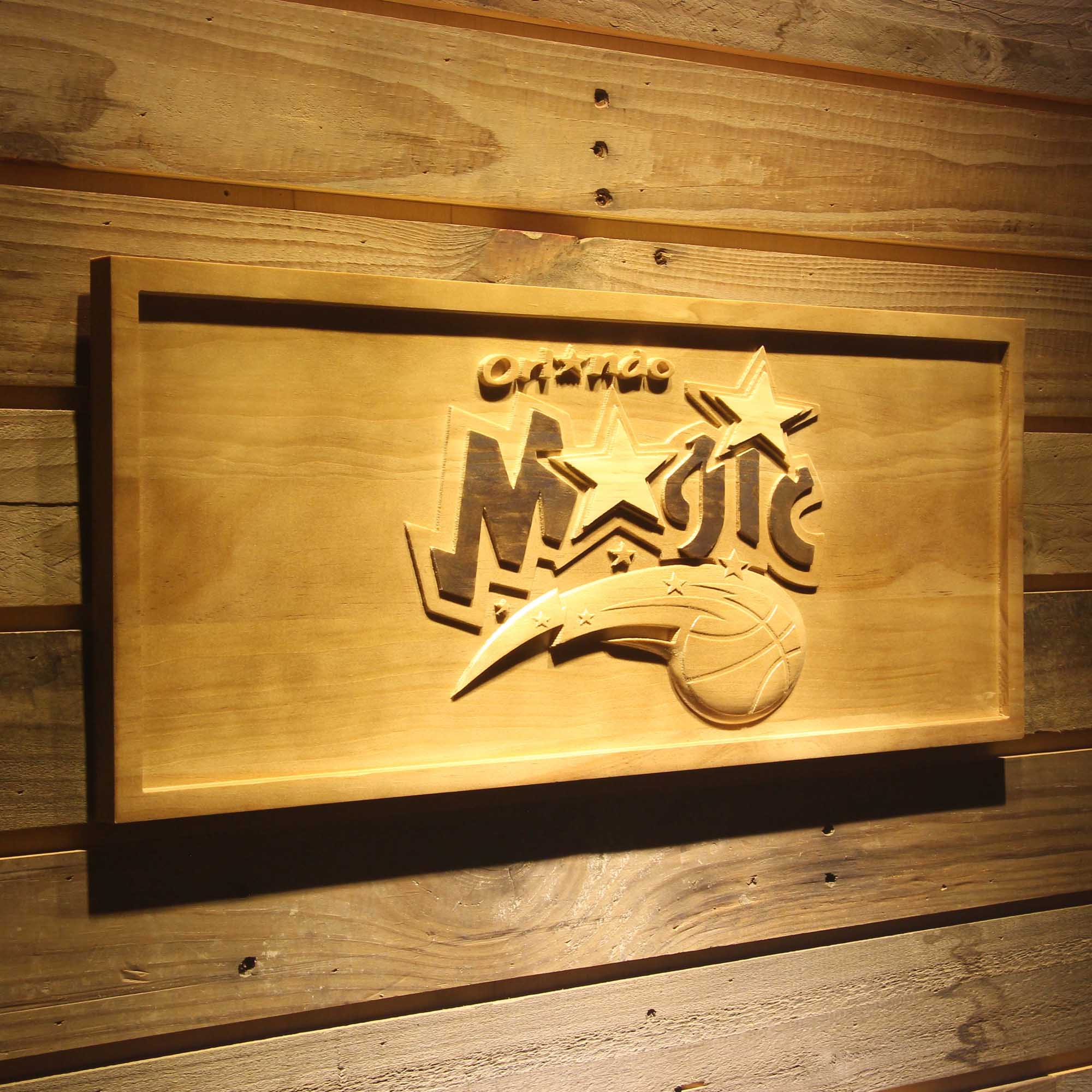 Orlando Magic Basketball Man Cave Sport 3D Wooden Engrave Sign