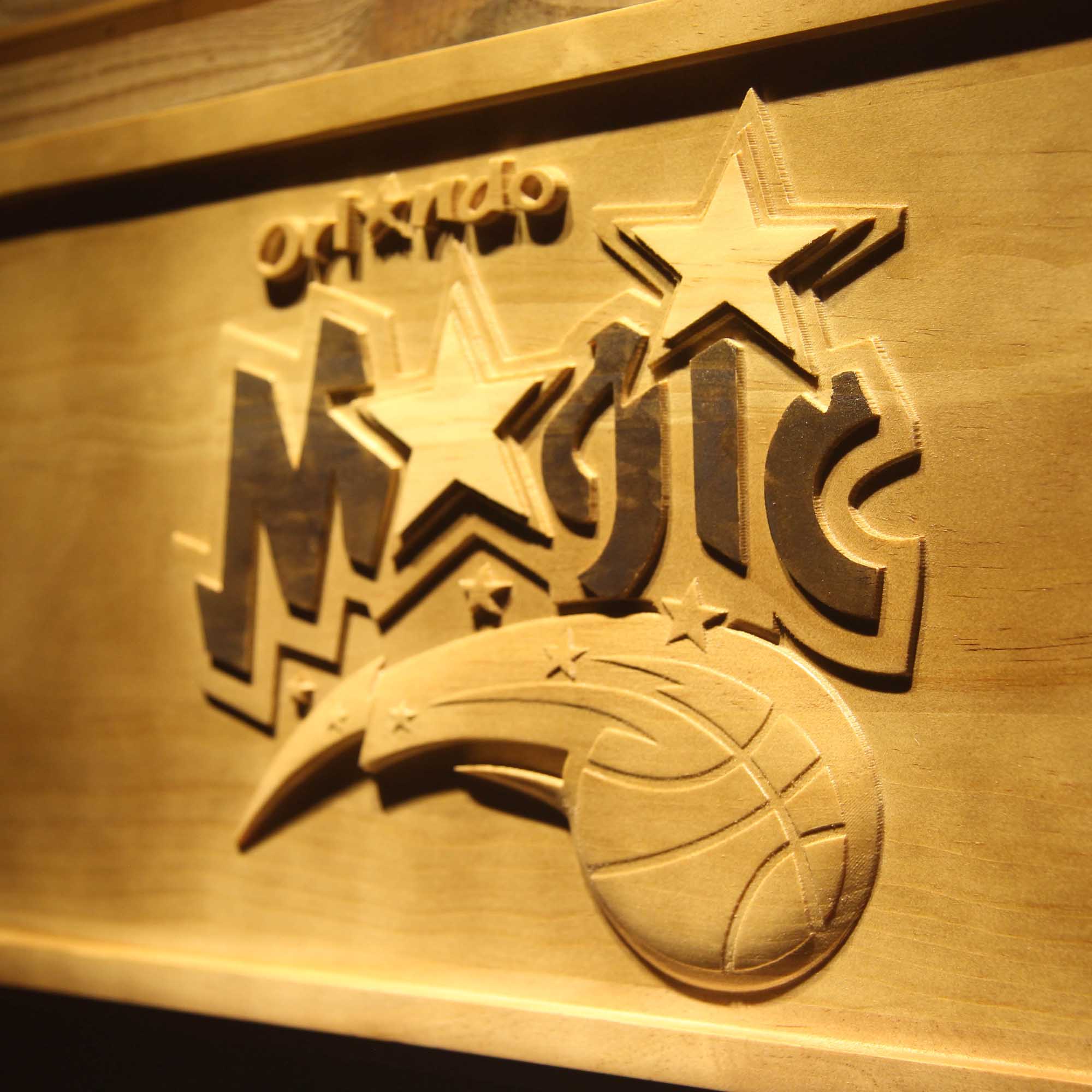 Orlando Magic Basketball Man Cave Sport 3D Wooden Engrave Sign