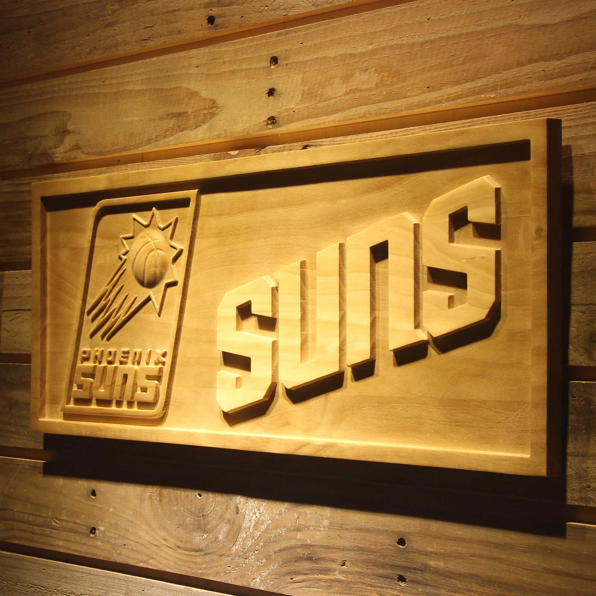 Phoenix Suns Basketball Man Cave Sport 3D Wooden Engrave Sign