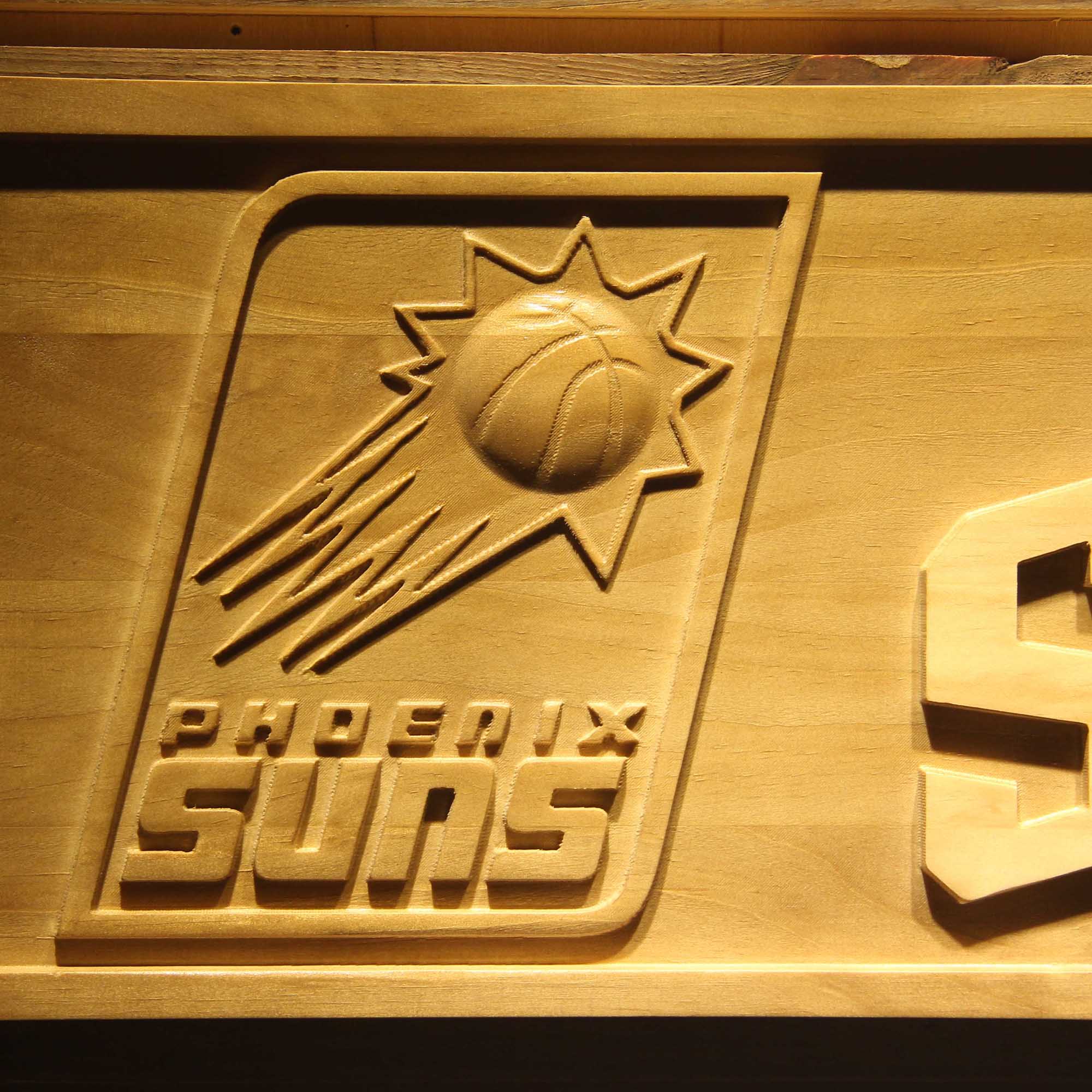 Phoenix Suns Basketball Man Cave Sport 3D Wooden Engrave Sign