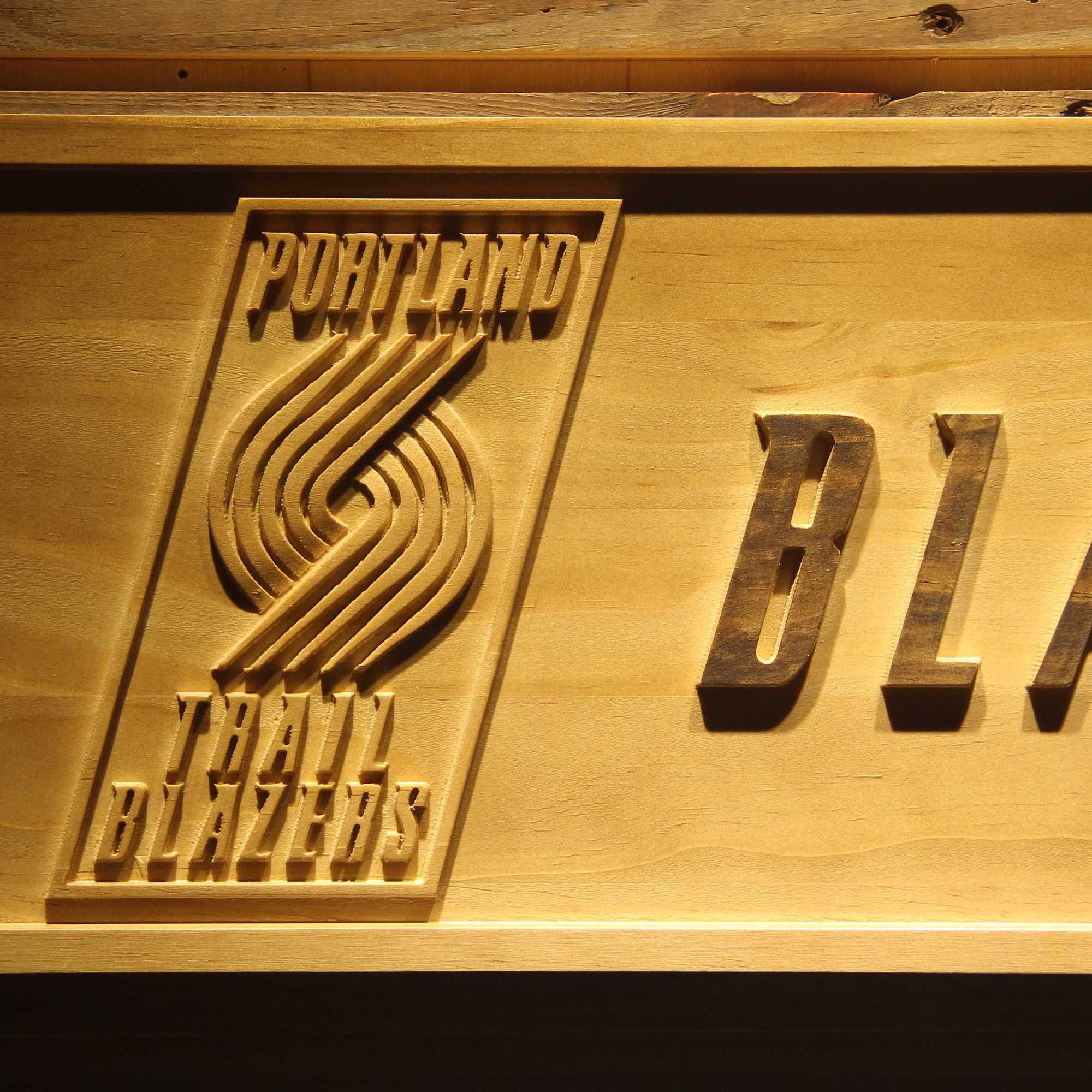 Portland Trail blazers Basketball Man Cave Sport 3D Wooden Engrave Sign