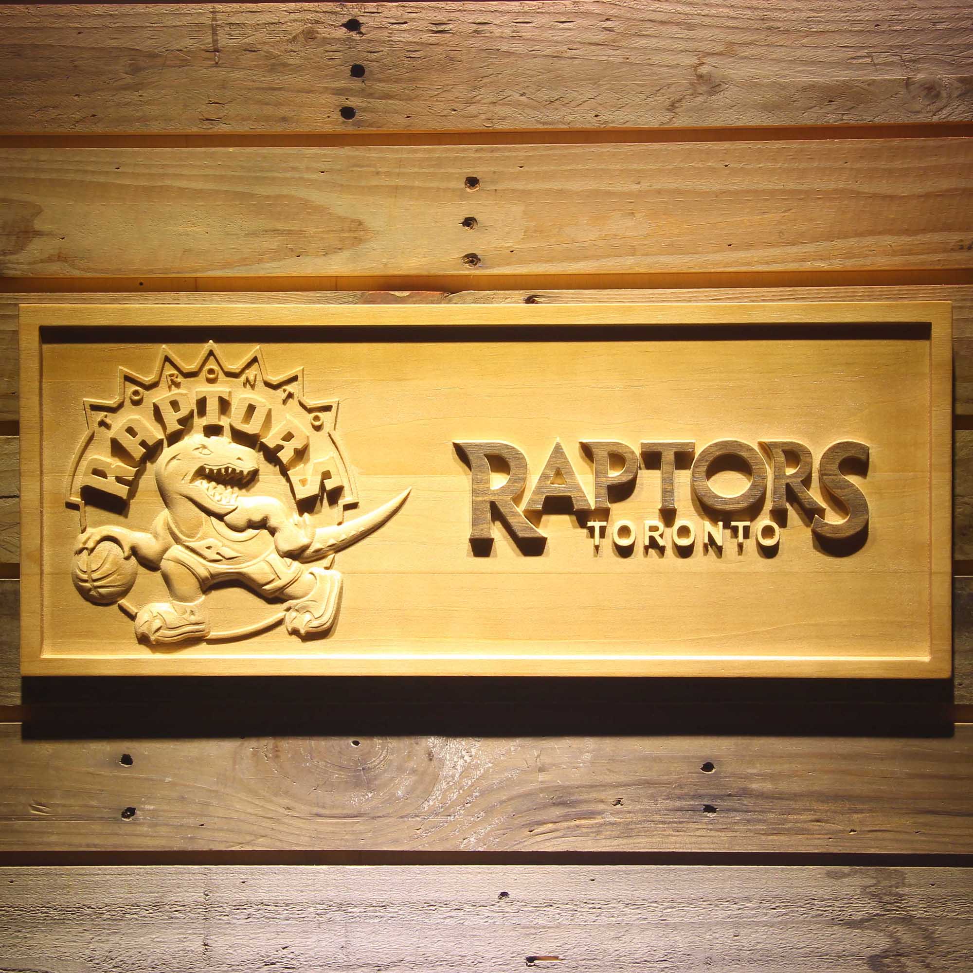 Toronto Raptors Basketball Man Cave Sport 3D Wooden Engrave Sign