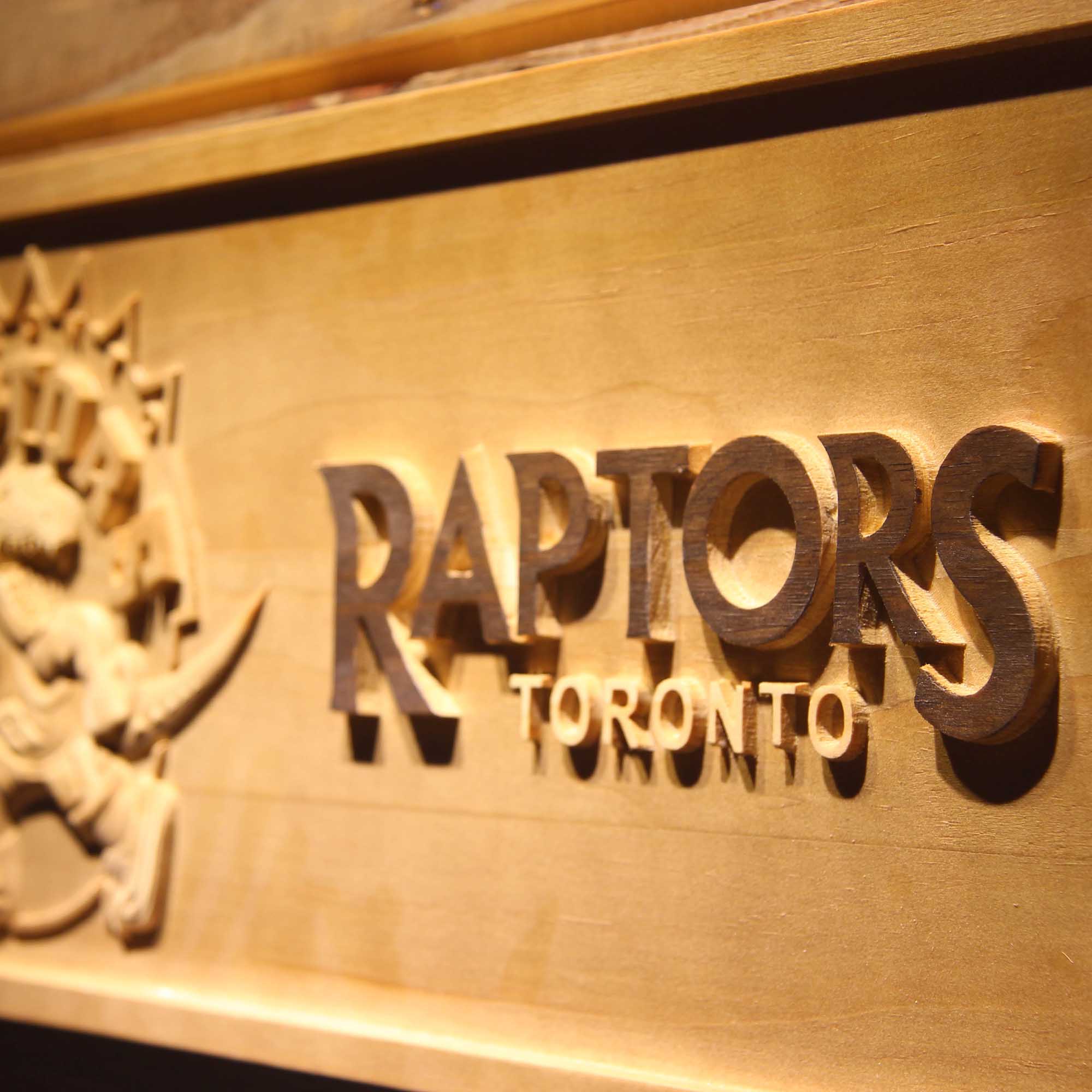 Toronto Raptors Basketball Man Cave Sport 3D Wooden Engrave Sign