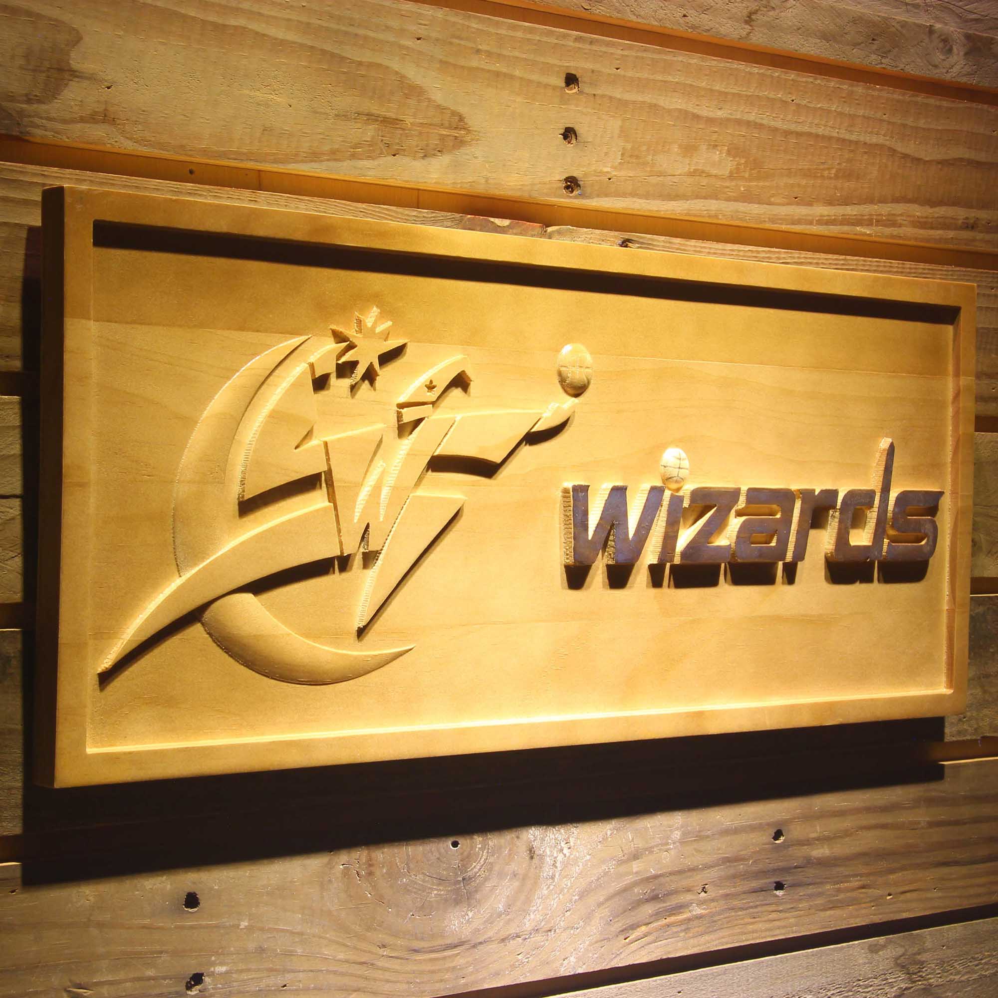 Washington Wizards Basketball Man Cave Sport 3D Wooden Engrave Sign