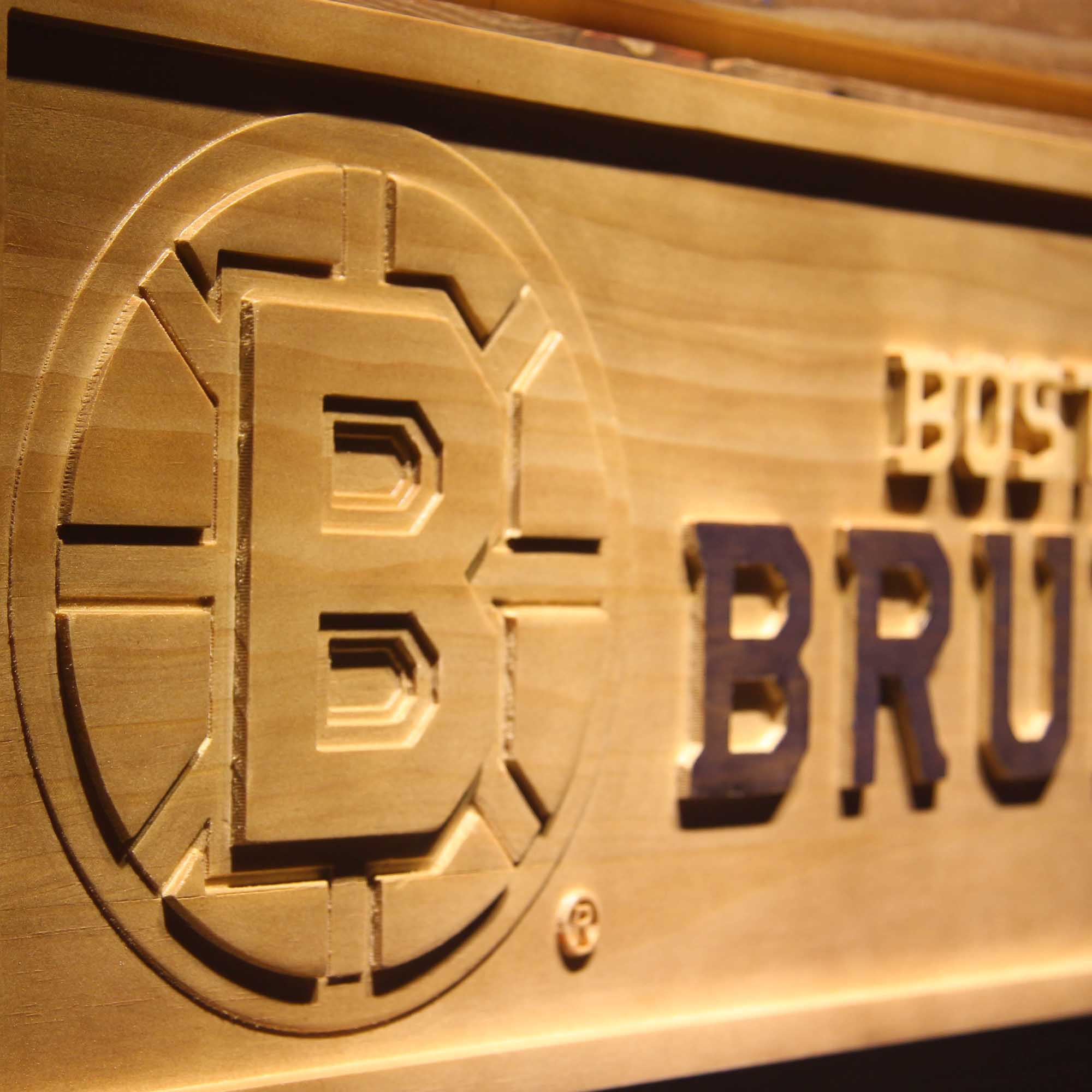 Boston Bruins Hockey Man Cave Sport 3D Wooden Engrave Sign