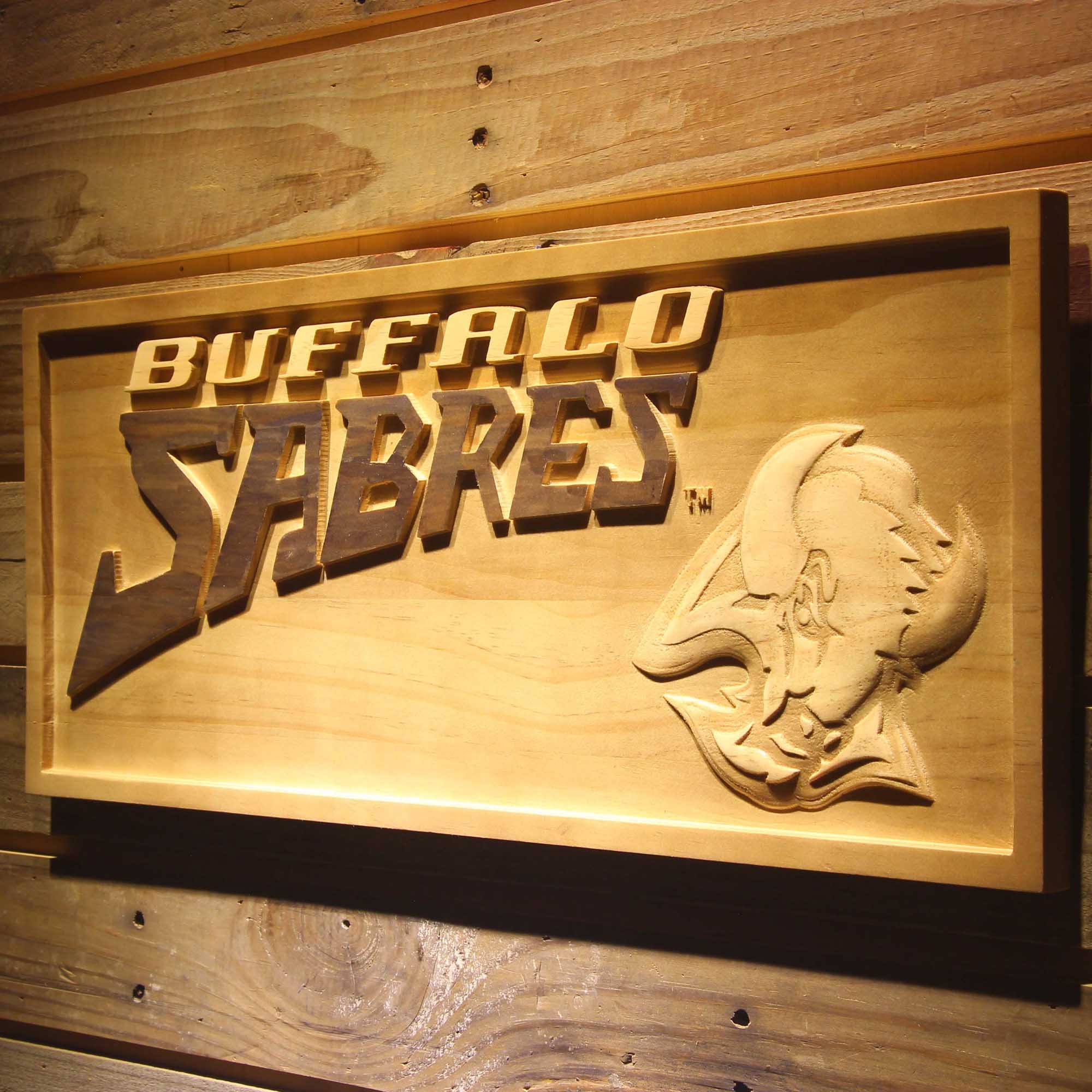 Buffalo Sabres Hockey Man Cave Sport 3D Wooden Engrave Sign