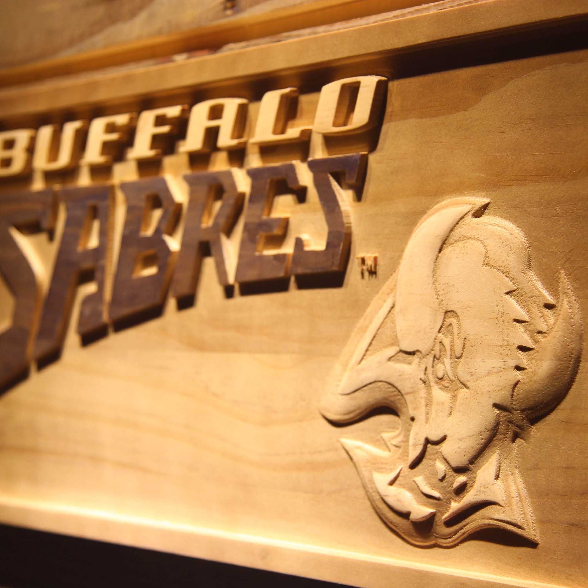 Buffalo Sabres Hockey Man Cave Sport 3D Wooden Engrave Sign